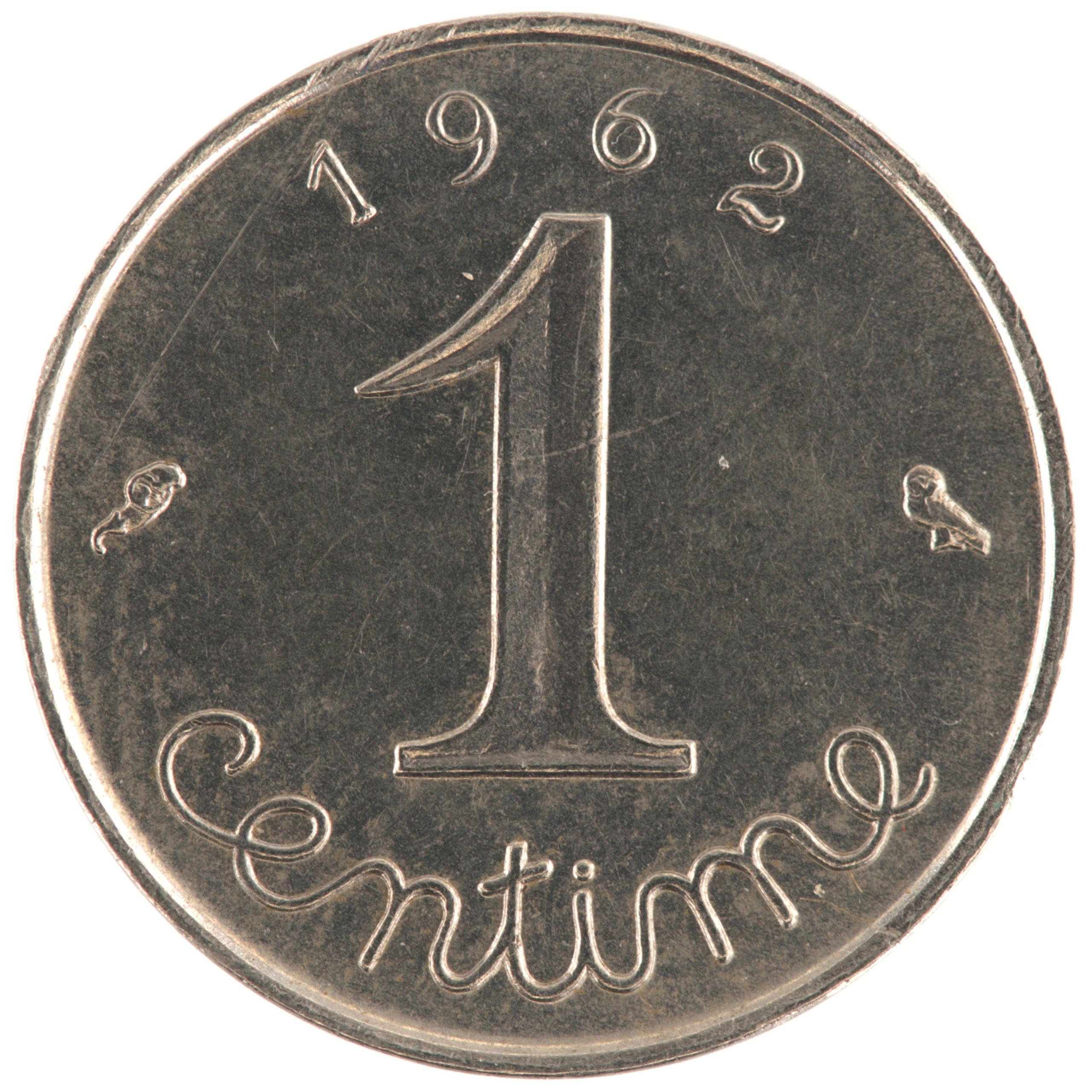France - Pièce 1 Centime 1962 acier inoxydable - Epi