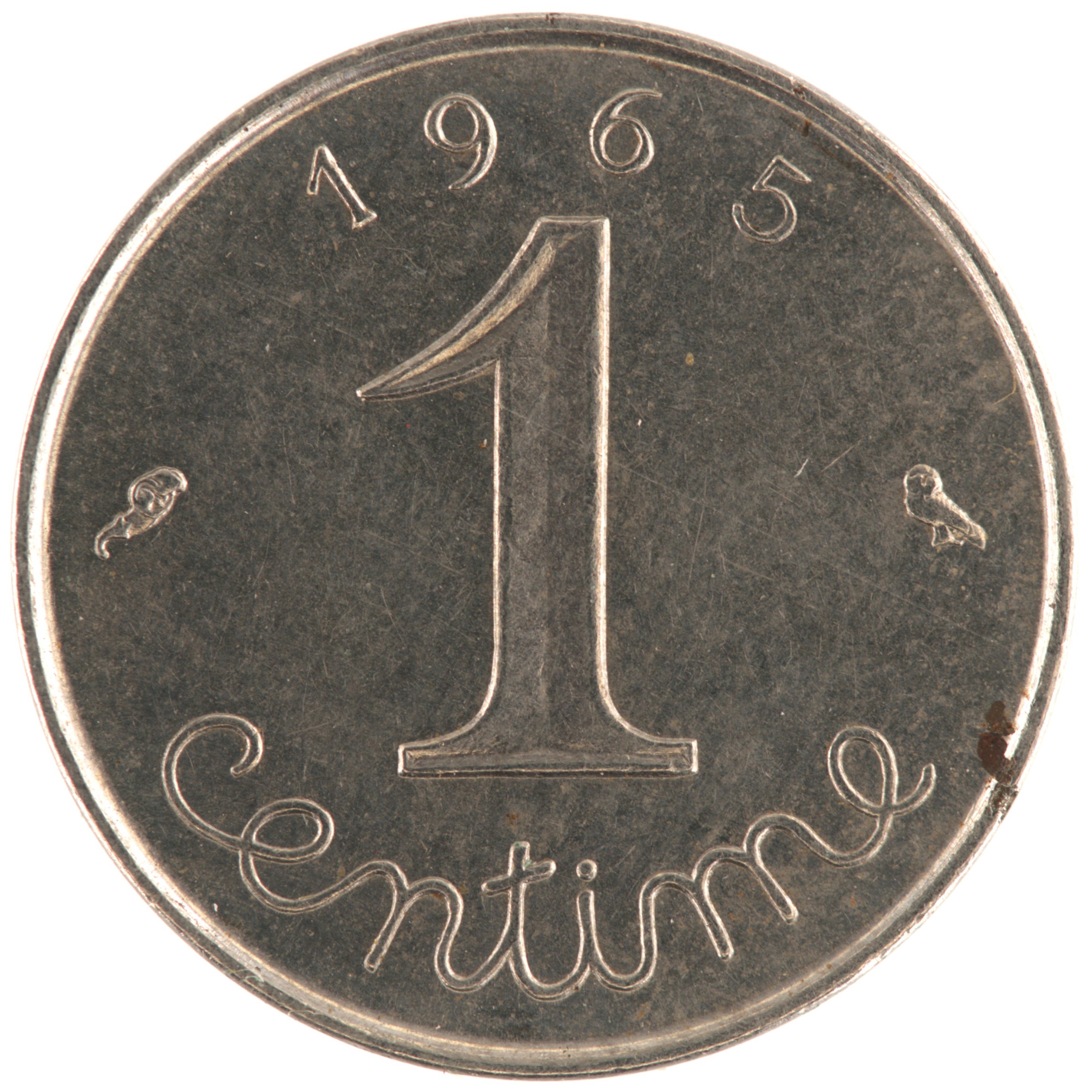 France - Pièce 1 Centime 1965 acier inoxydable - Epi