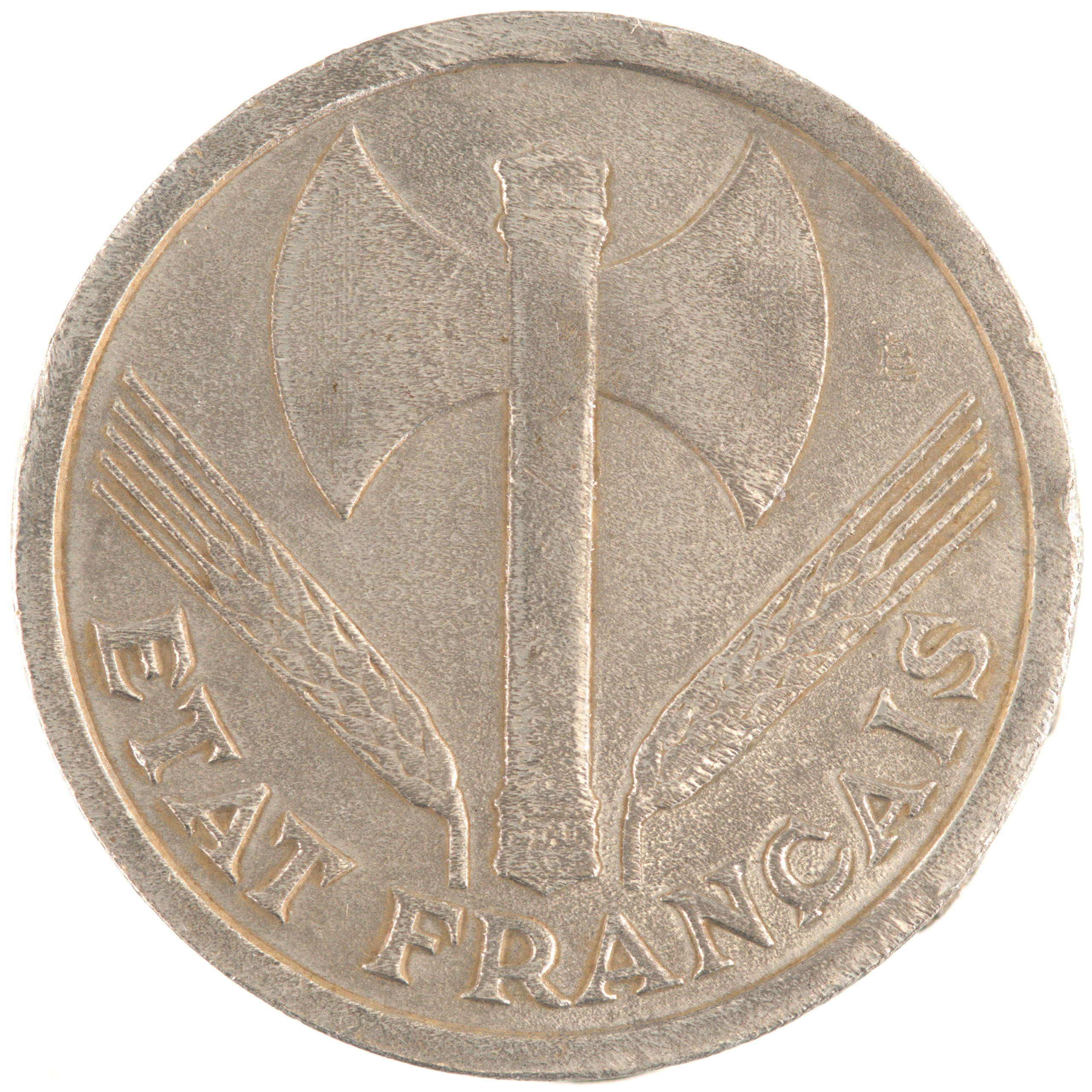 France - Pièce 1 Franc 1942 aluminium - Francisque, lourde – Image 2