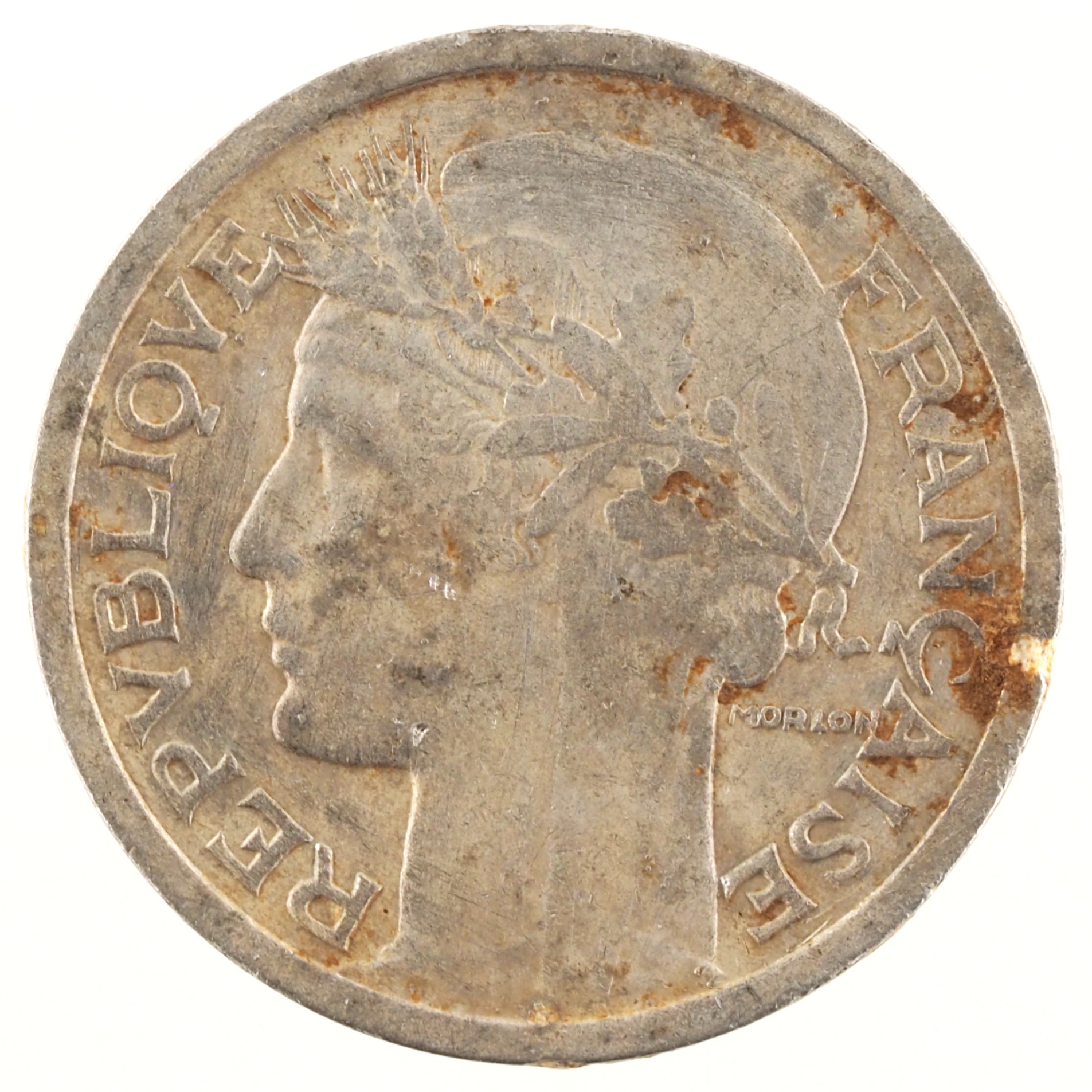 France - Pièce 1 Franc 1945 aluminium - Morlon, légère – Image 2