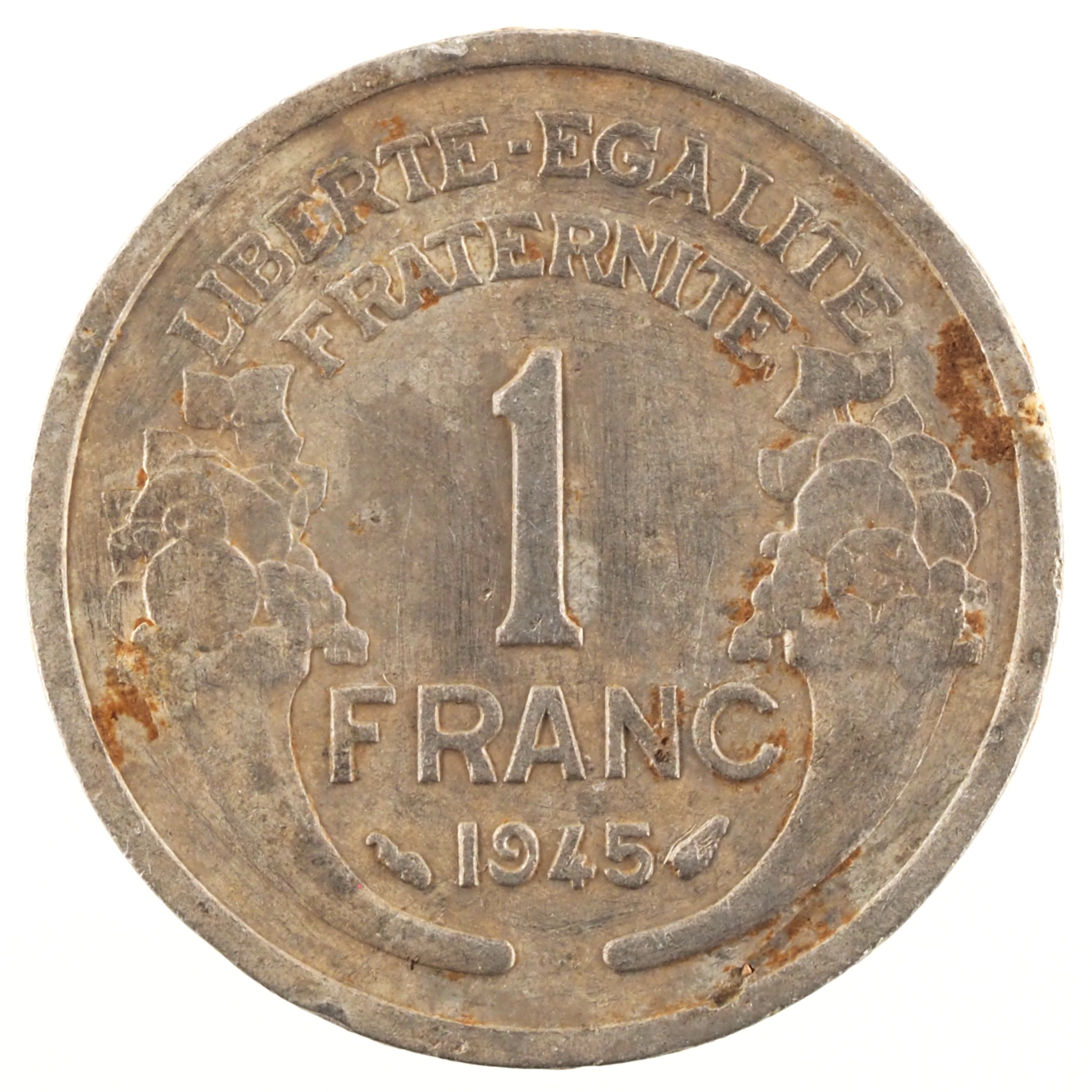 France - Pièce 1 Franc 1945 aluminium - Morlon, légère