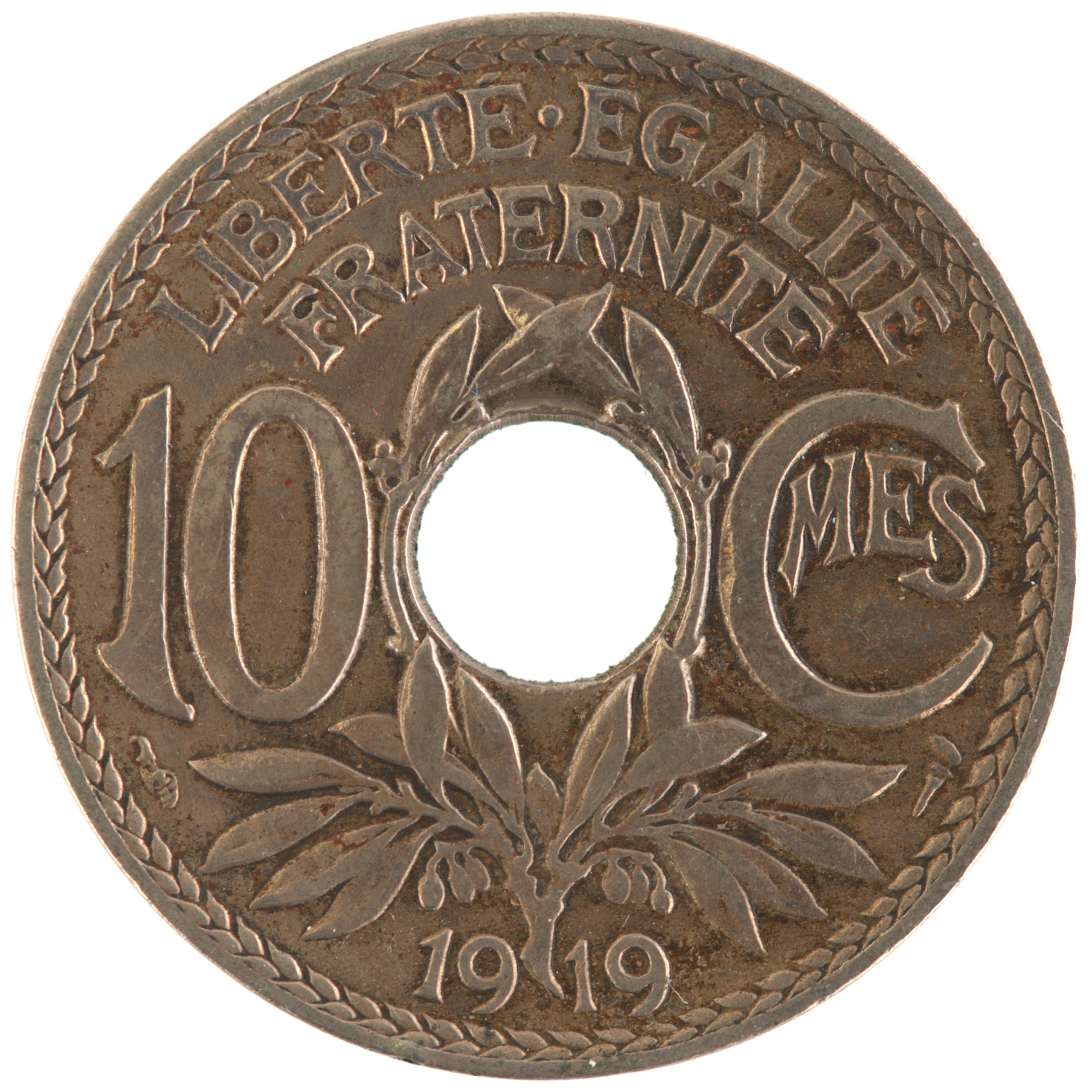 France - Pièce 10 Centimes 1919 cupro-nickel - Lindauer