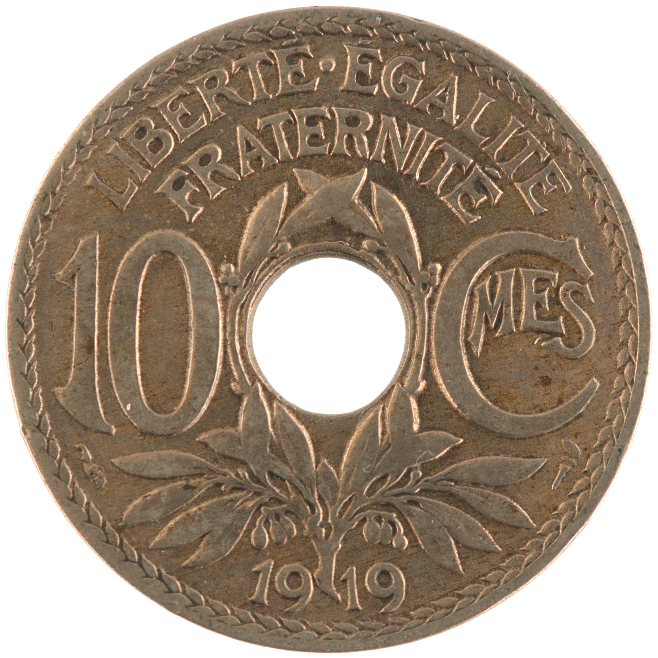 France - Pièce 10 Centimes 1919 cupro-nickel - Lindauer
