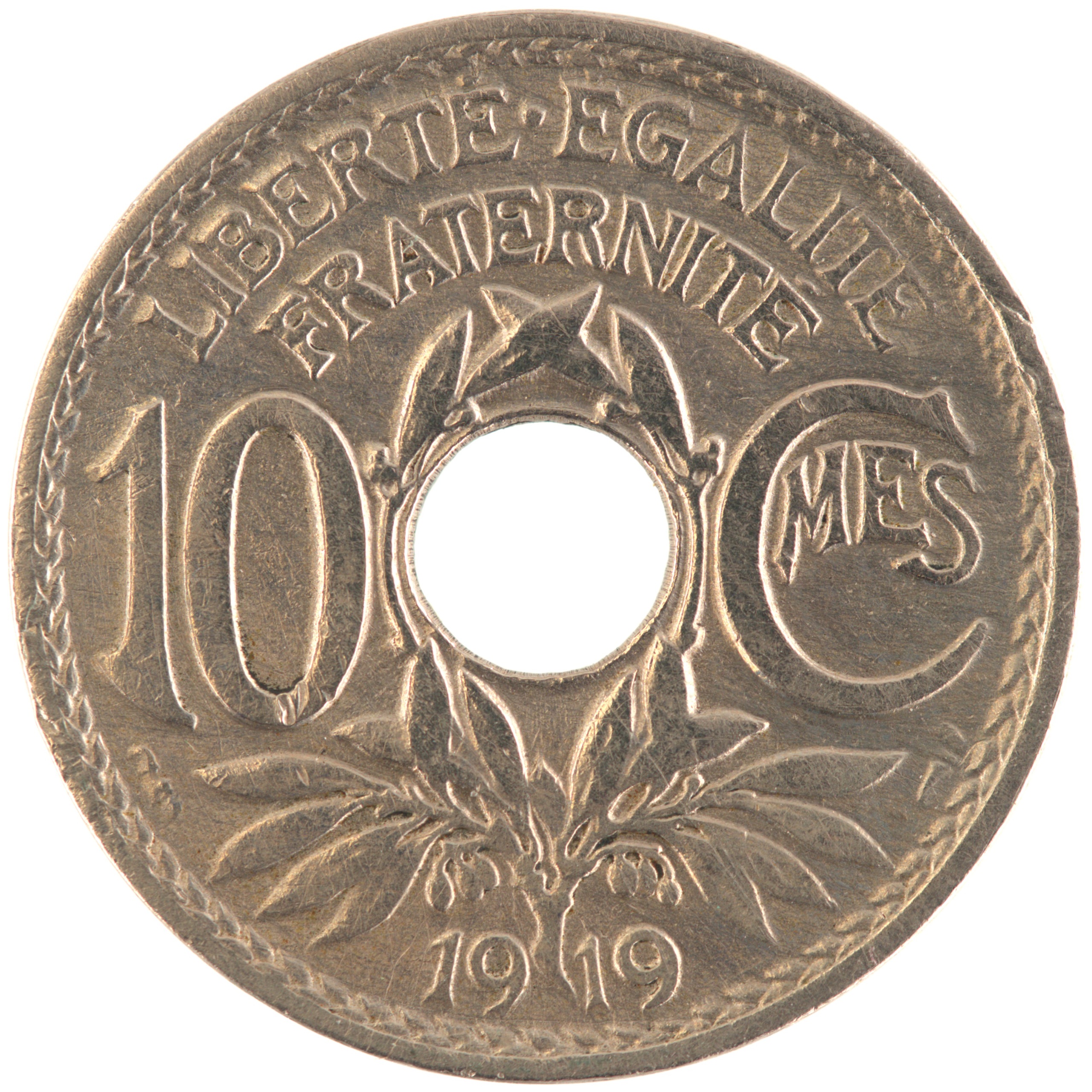France - Pièce 10 Centimes 1919 cupro-nickel - Lindauer