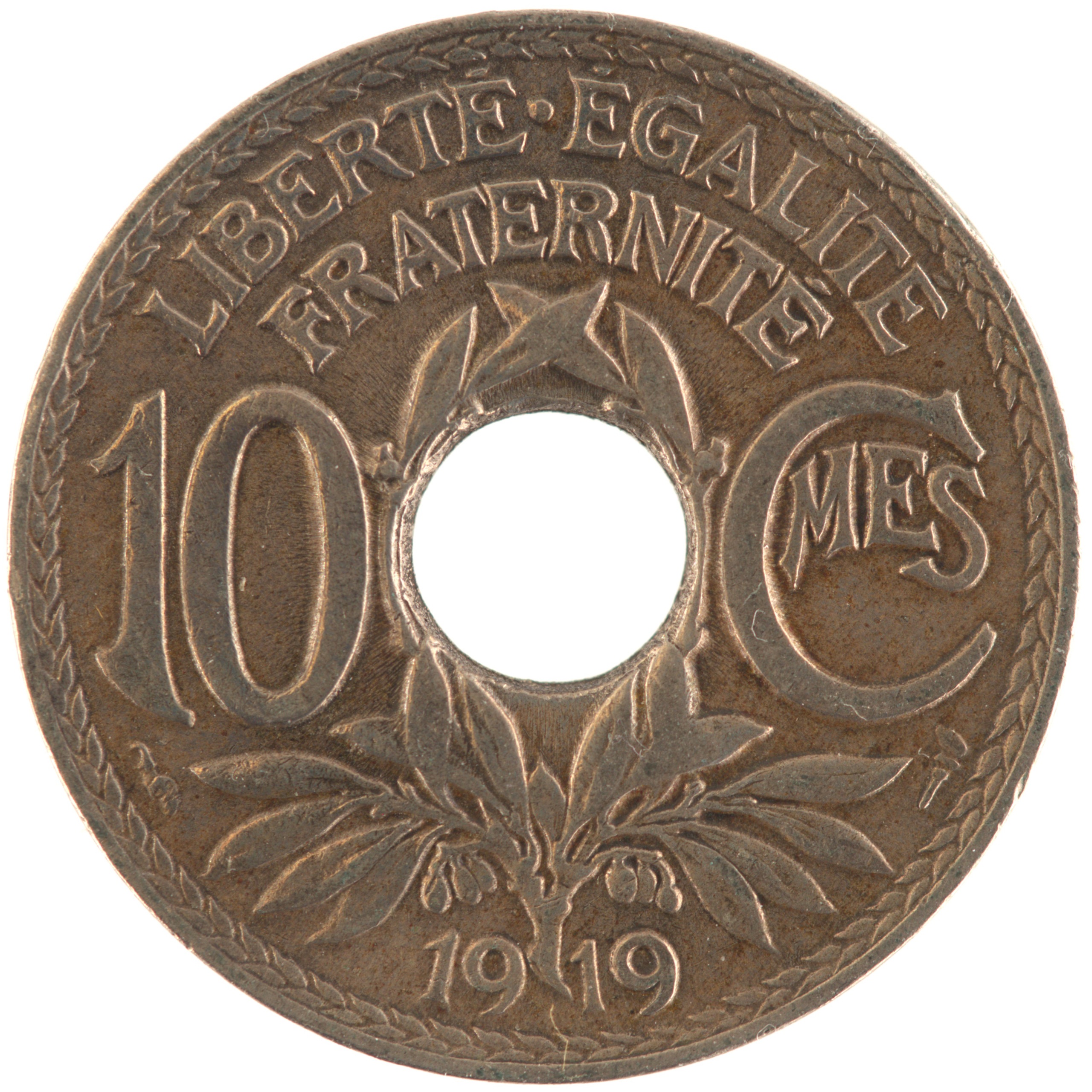 France - Pièce 10 Centimes 1919 cupro-nickel - Lindauer