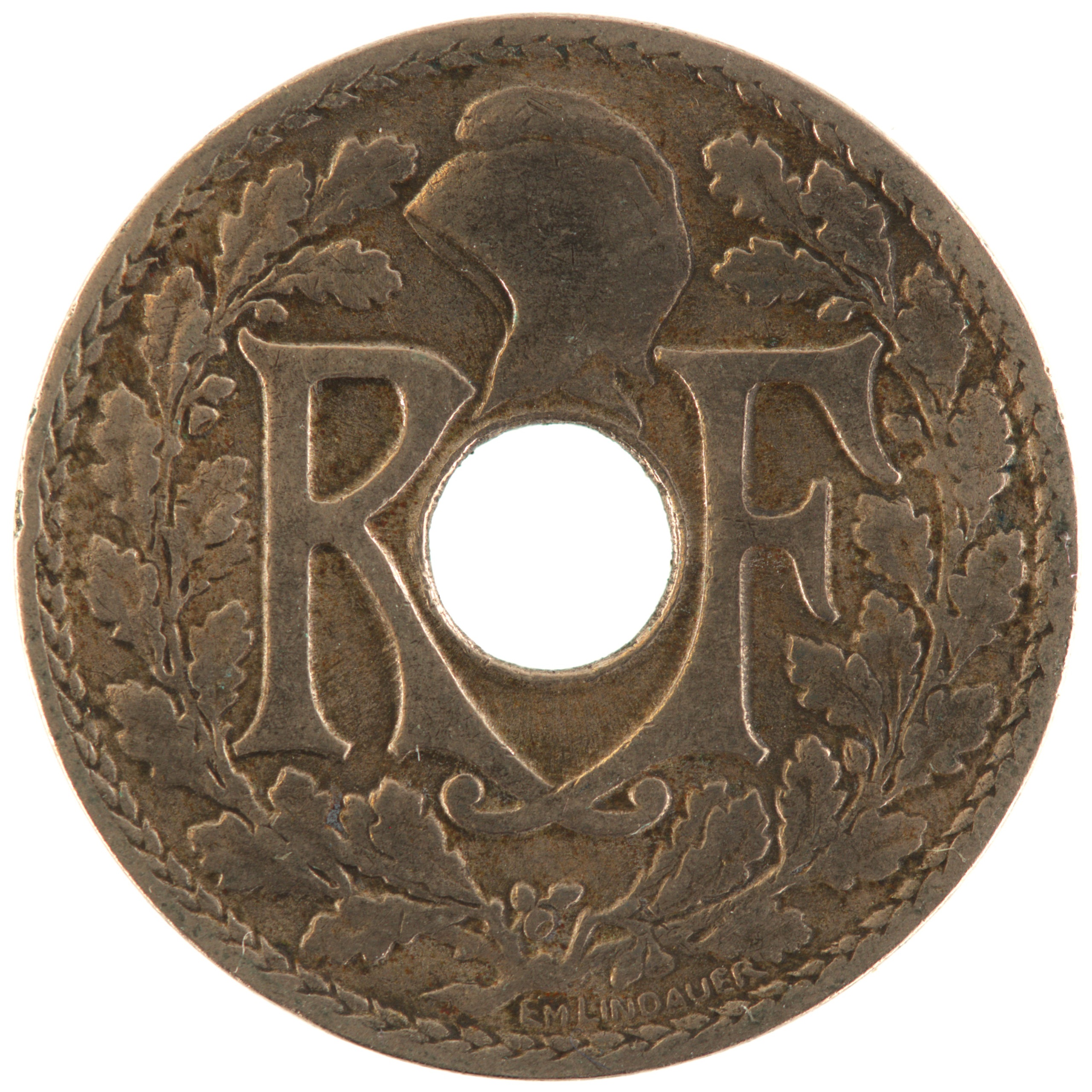 France - Pièce 10 Centimes 1921 cupro-nickel - Lindauer – Image 2
