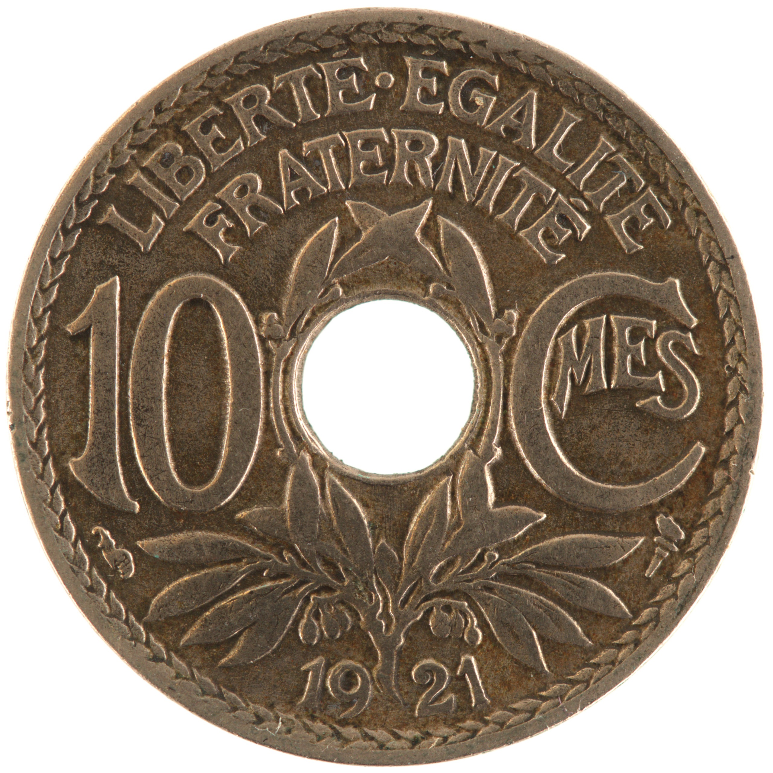 France - Pièce 10 Centimes 1921 cupro-nickel - Lindauer
