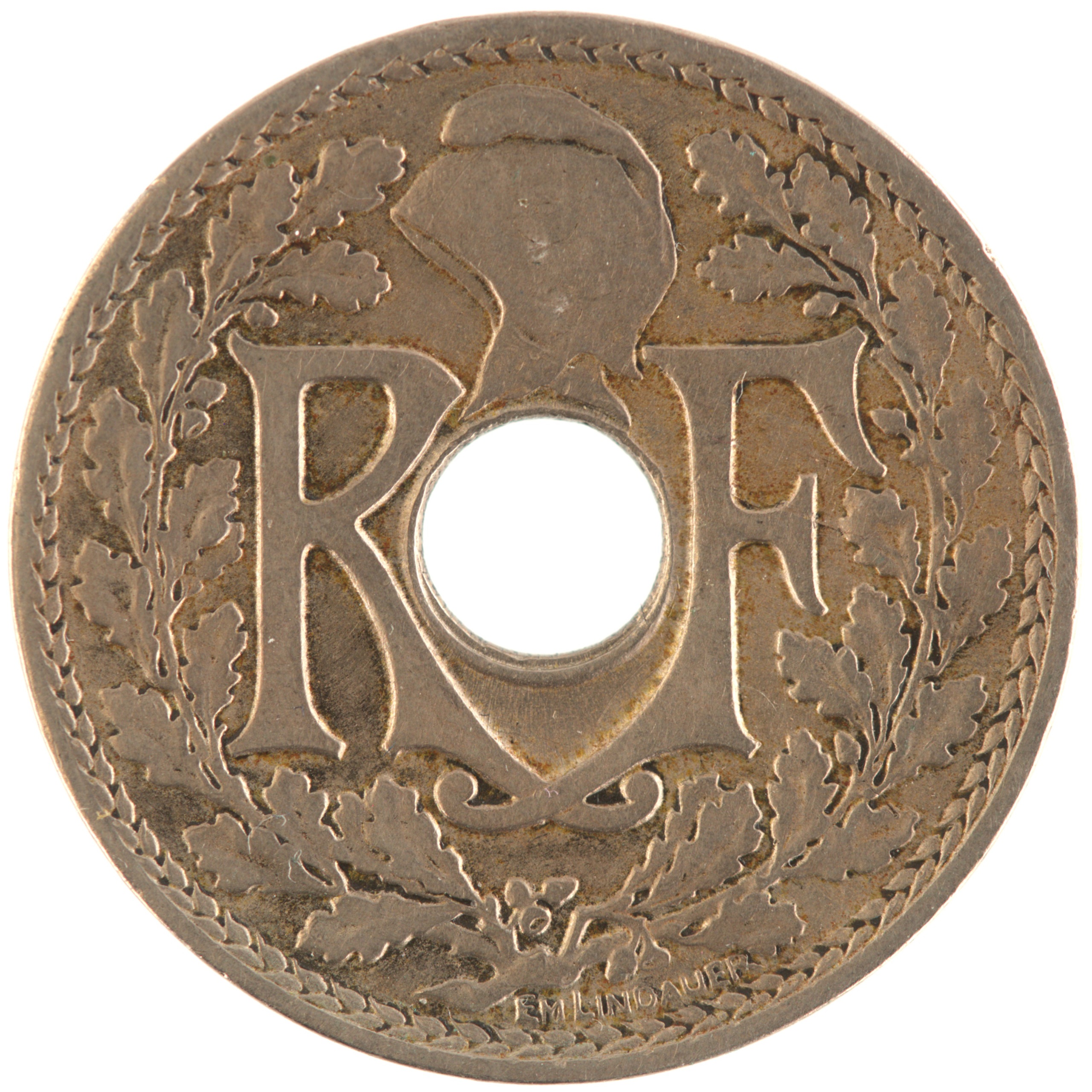 France - Pièce 10 Centimes 1921 cupro-nickel - Lindauer – Image 2