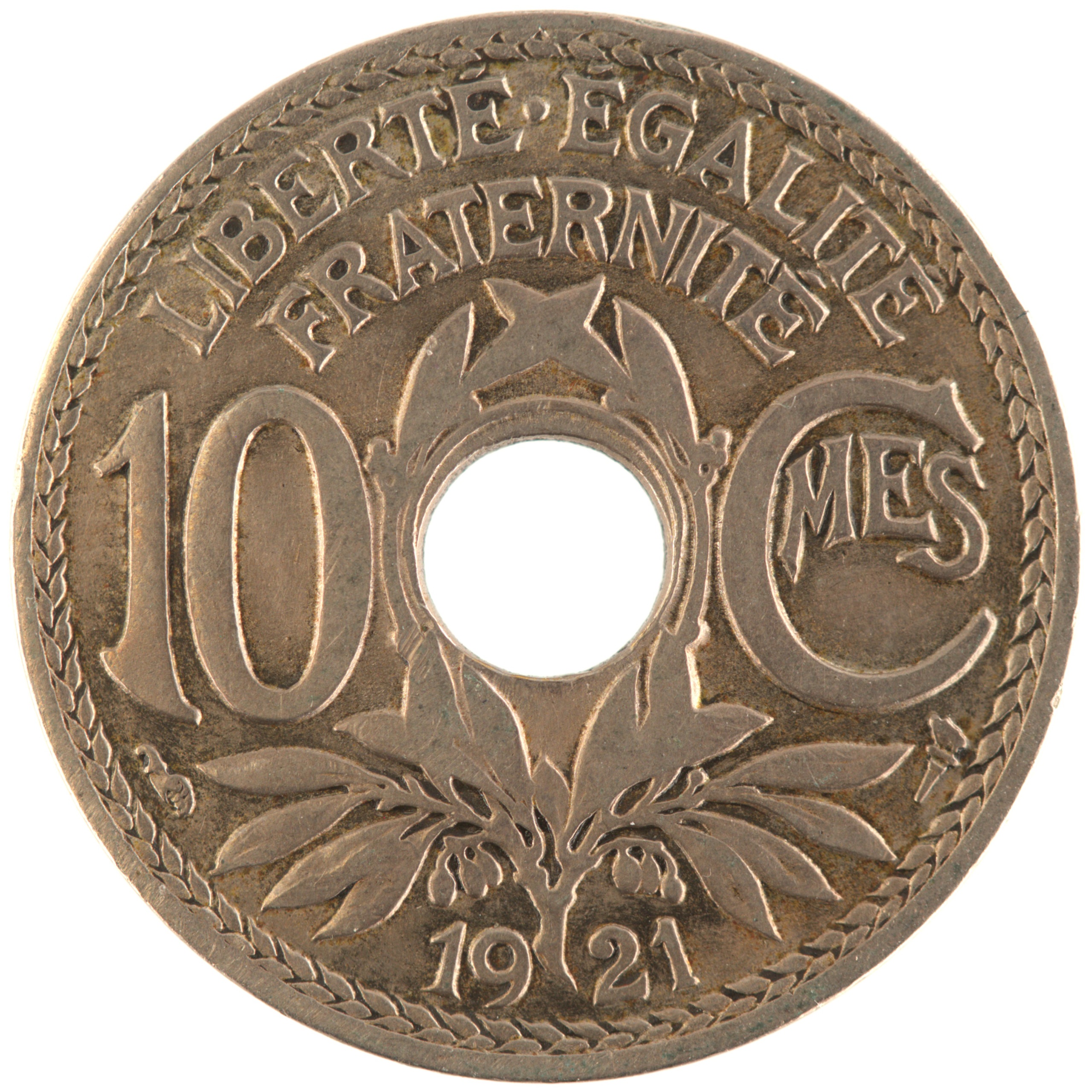 France - Pièce 10 Centimes 1921 cupro-nickel - Lindauer