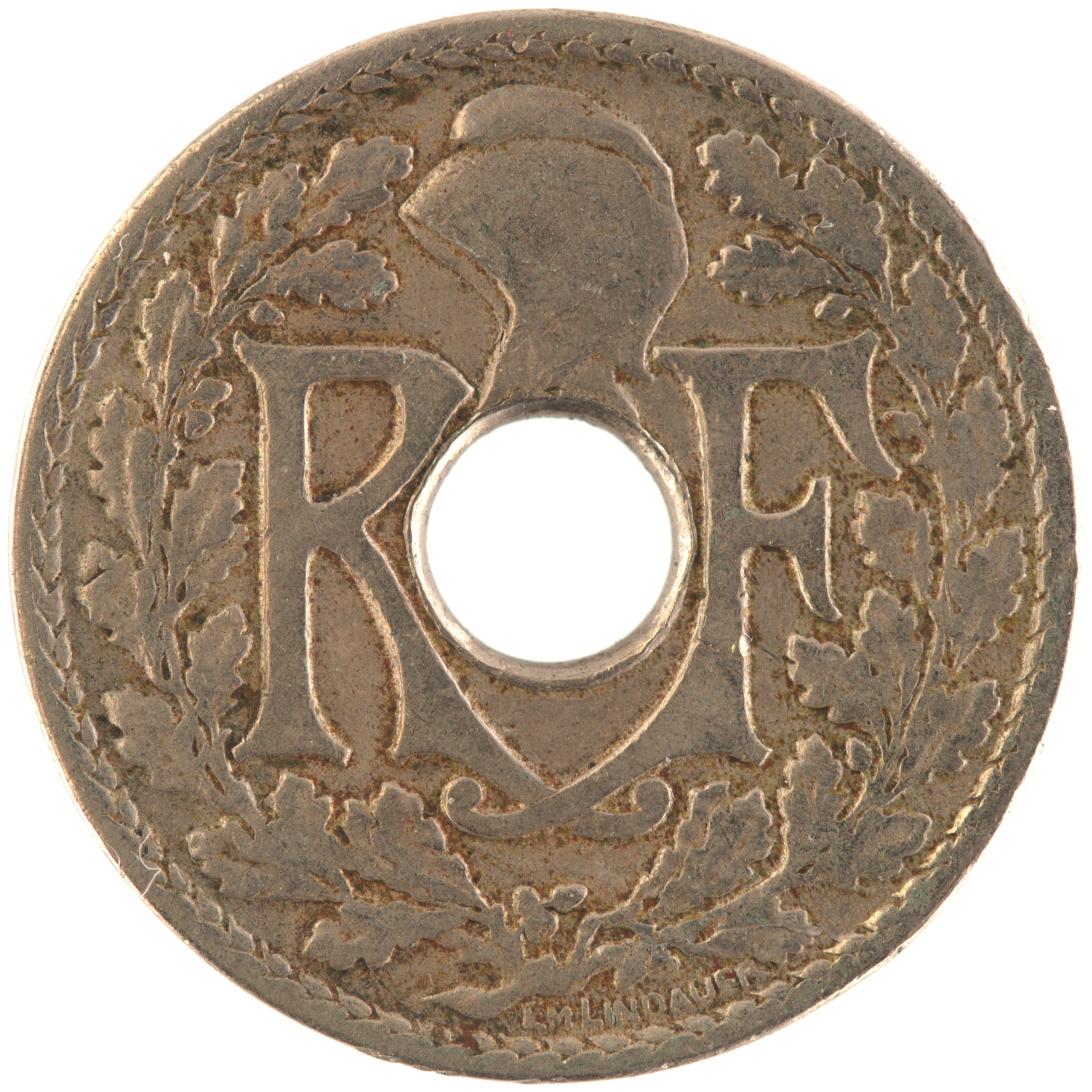 France - Pièce 10 Centimes 1921 cupro-nickel - Lindauer – Image 2