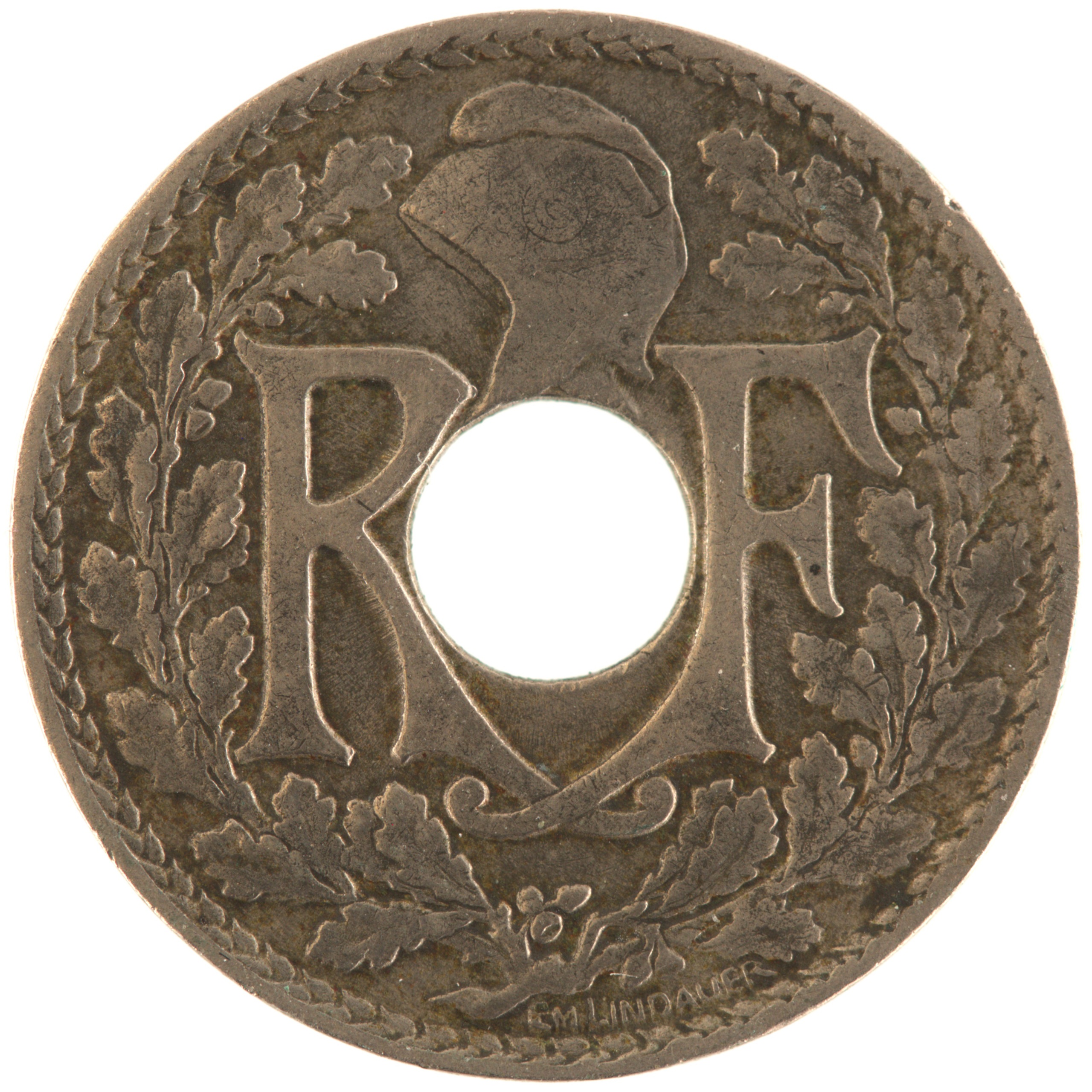 France - Pièce 10 Centimes 1921 cupro-nickel - Lindauer – Image 2