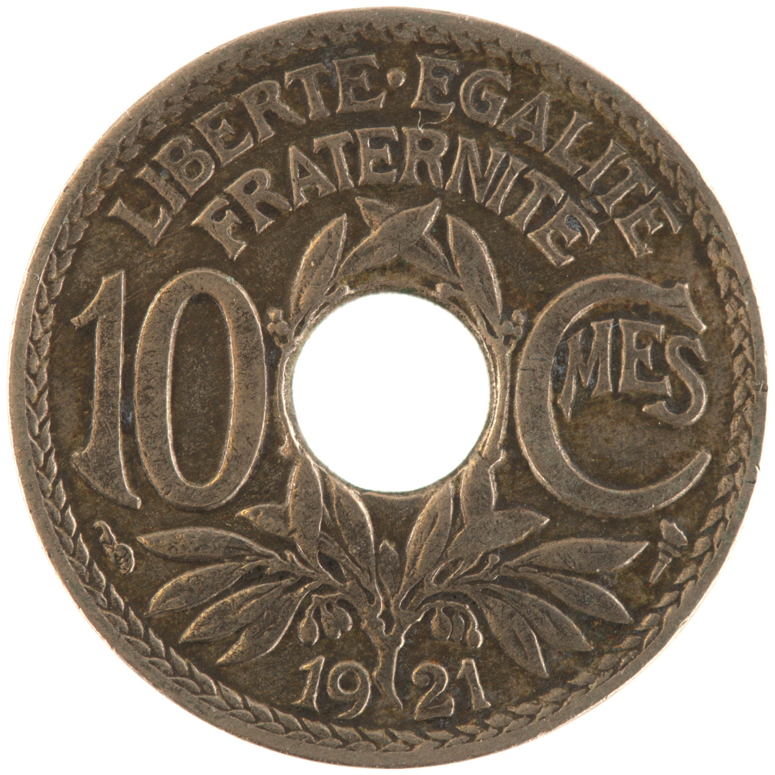 France - Pièce 10 Centimes 1921 cupro-nickel - Lindauer