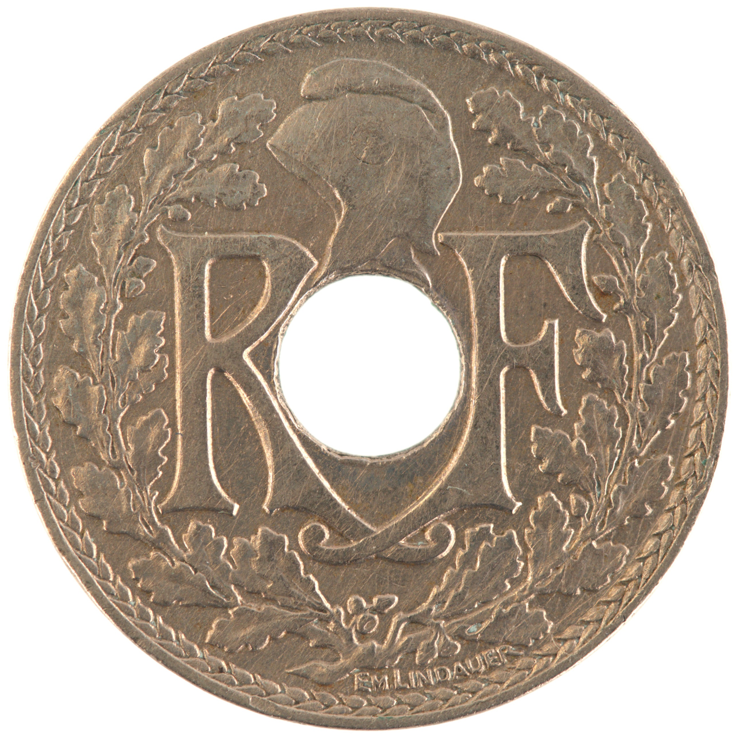 France - Pièce 10 Centimes 1921 cupro-nickel - Lindauer – Image 2