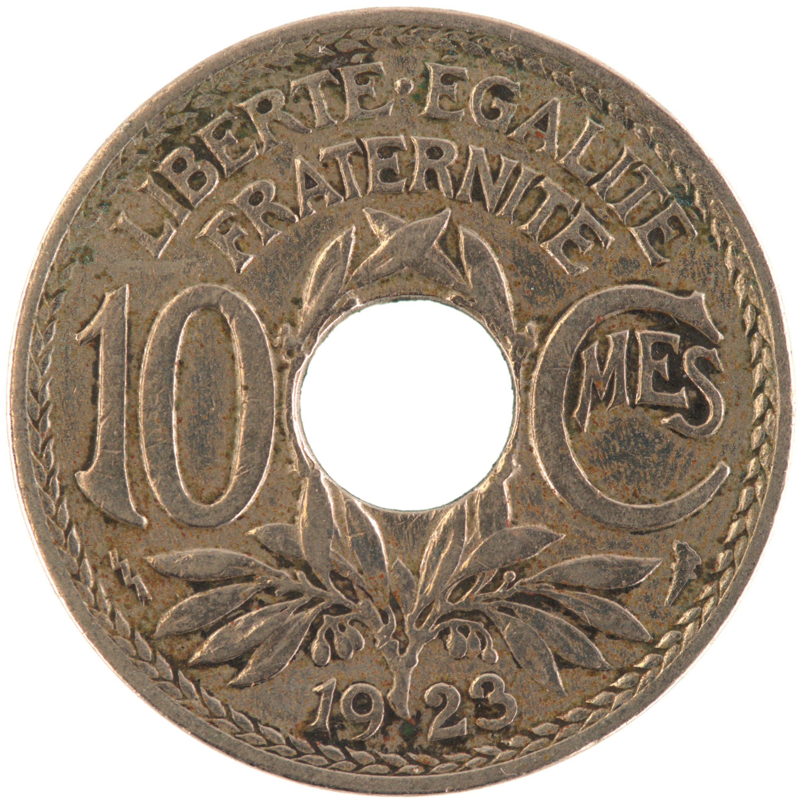 France - Pièce 10 Centimes 1923 cupro-nickel - Lindauer (éclair)