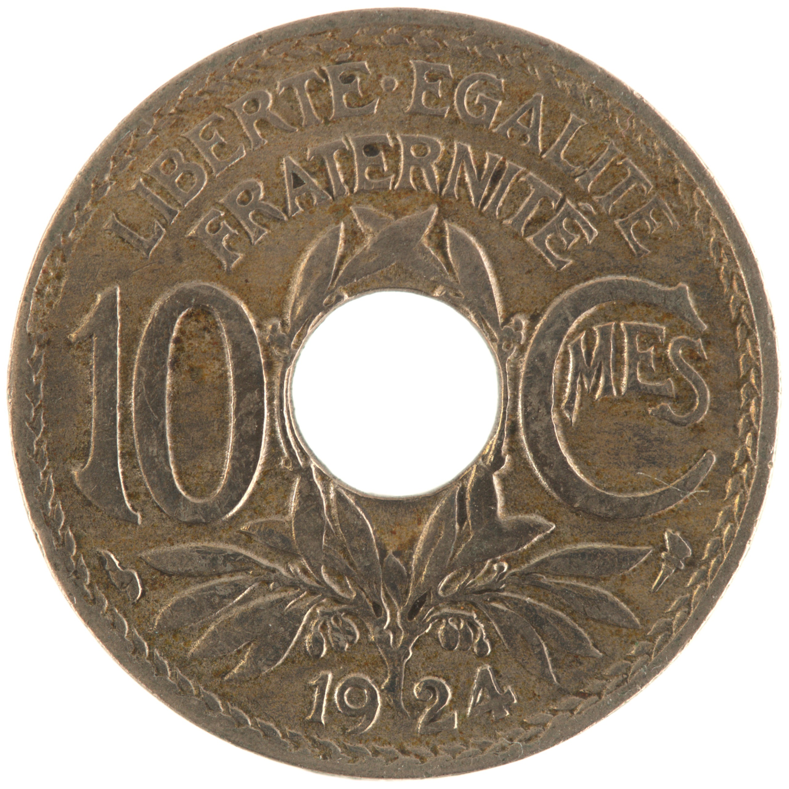 France - Pièce 10 Centimes 1924 cupro-nickel - Lindauer