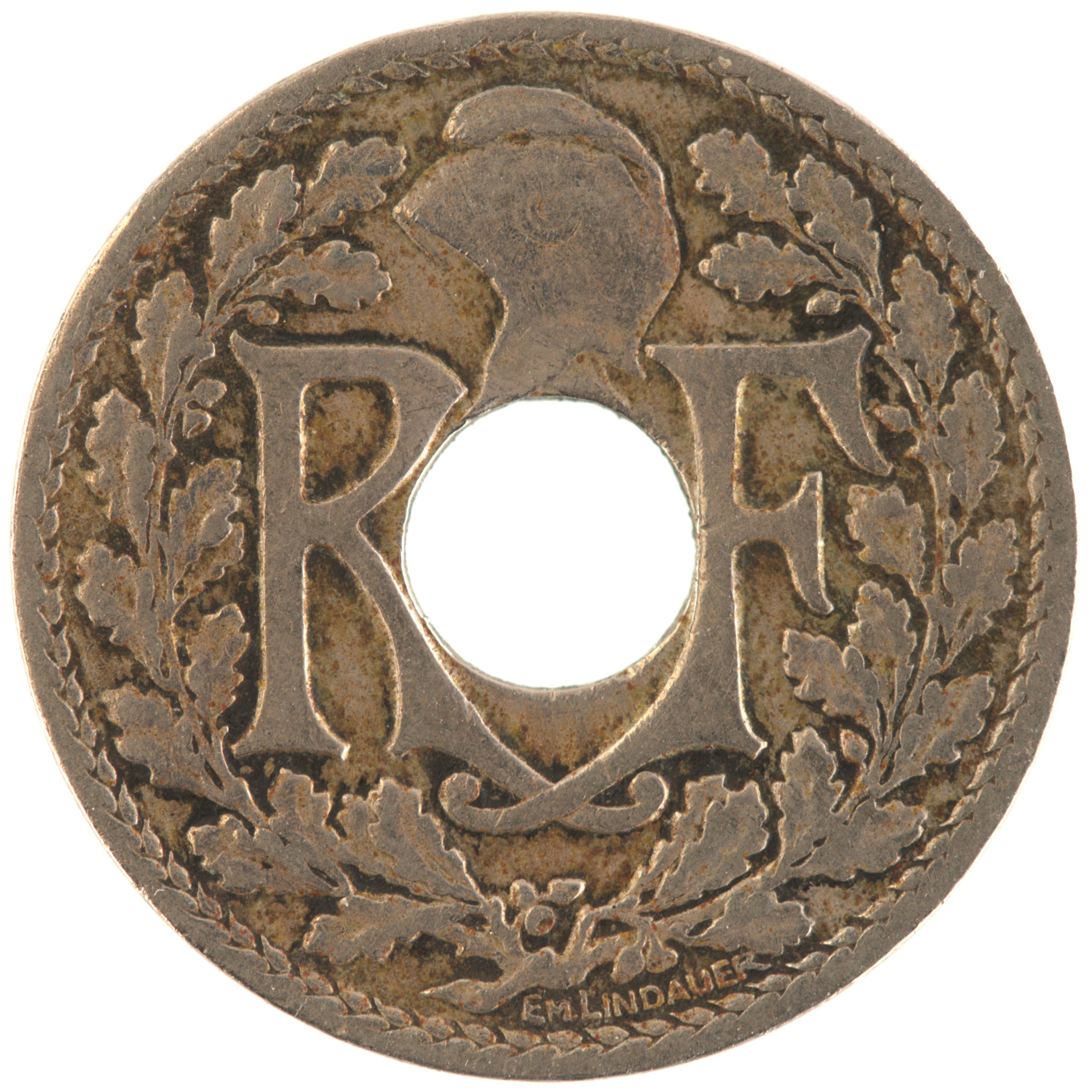 France - Pièce 10 Centimes 1924 cupro-nickel - Lindauer – Image 2