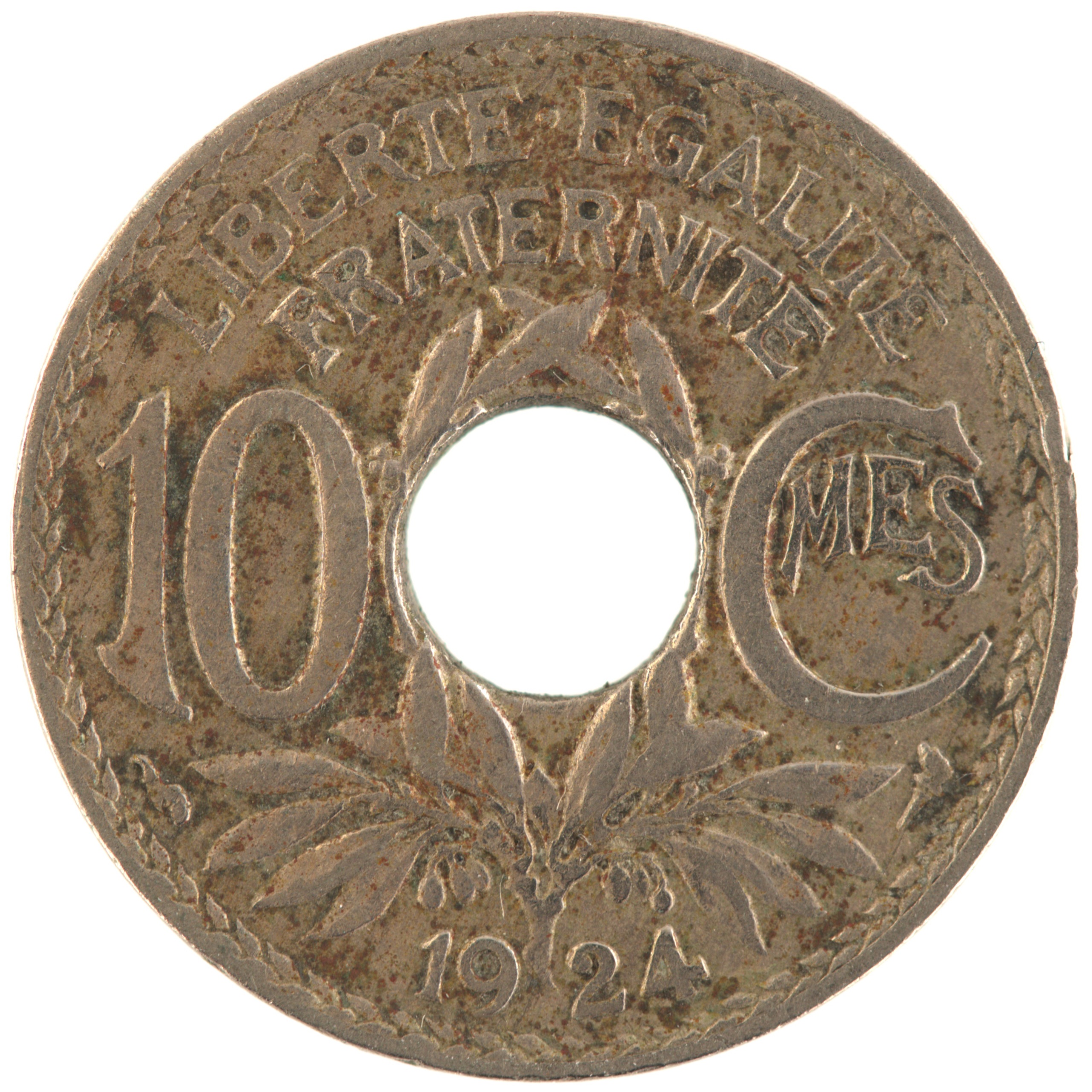 France - Pièce 10 Centimes 1924 cupro-nickel - Lindauer