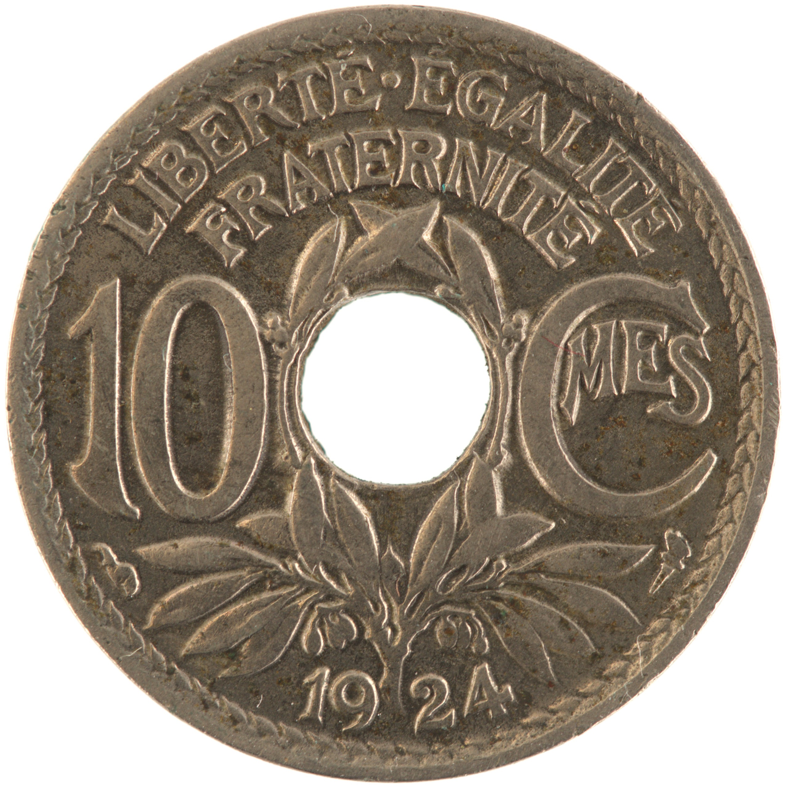 France - Pièce 10 Centimes 1924 cupro-nickel - Lindauer