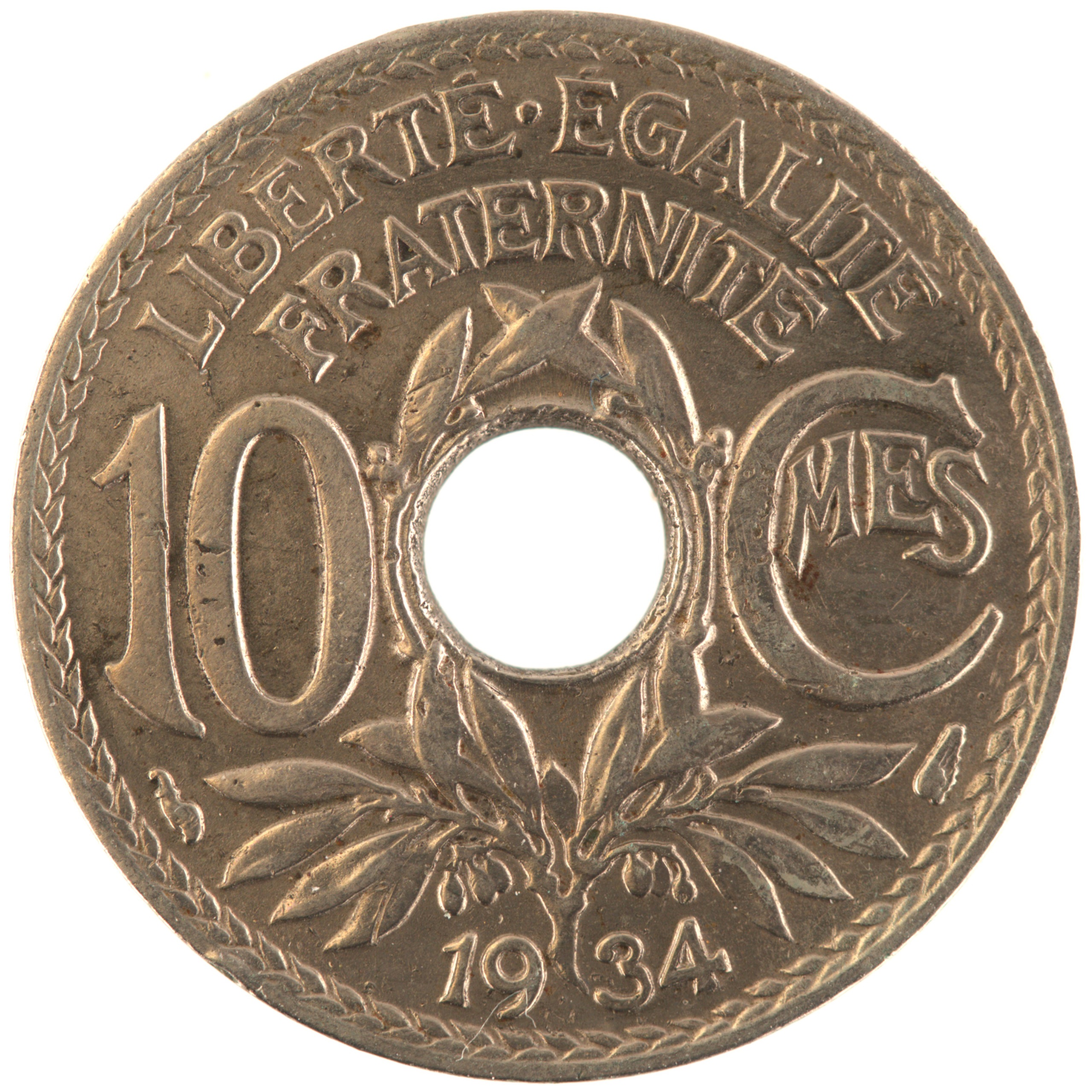 France - Pièce 10 Centimes 1934 cupro-nickel - Lindauer