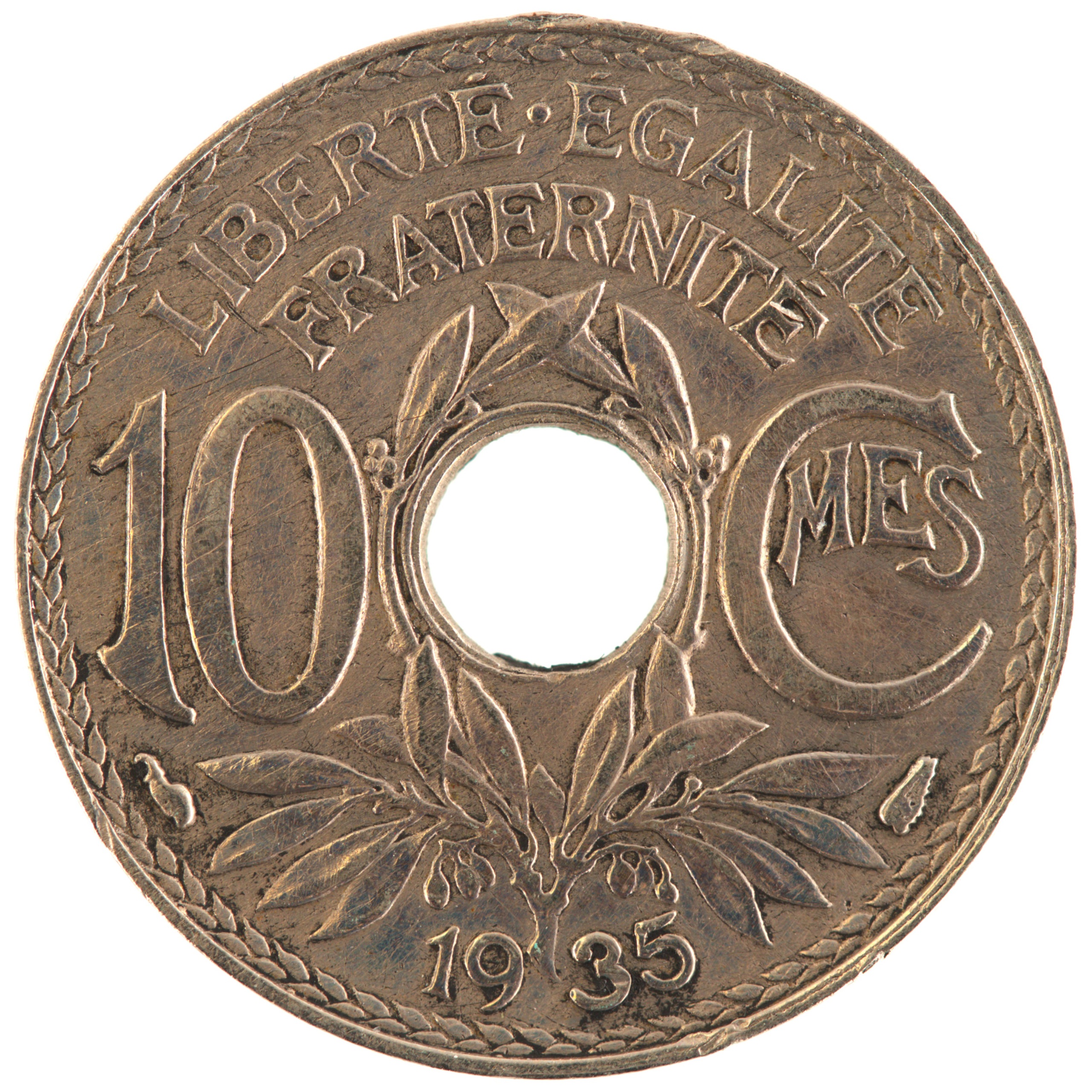 France - Pièce 10 Centimes 1935 cupro-nickel - Lindauer
