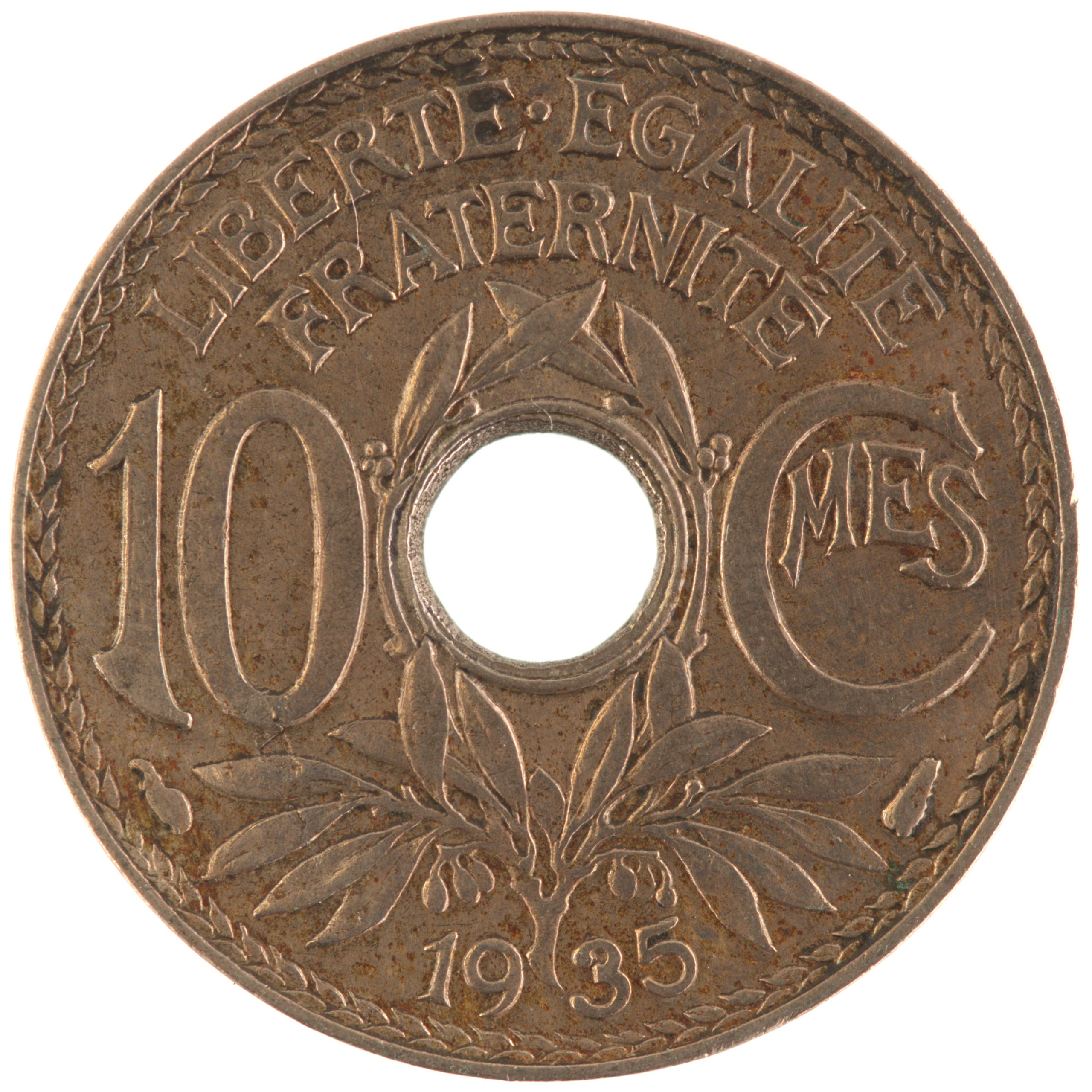 France - Pièce 10 Centimes 1935 cupro-nickel - Lindauer