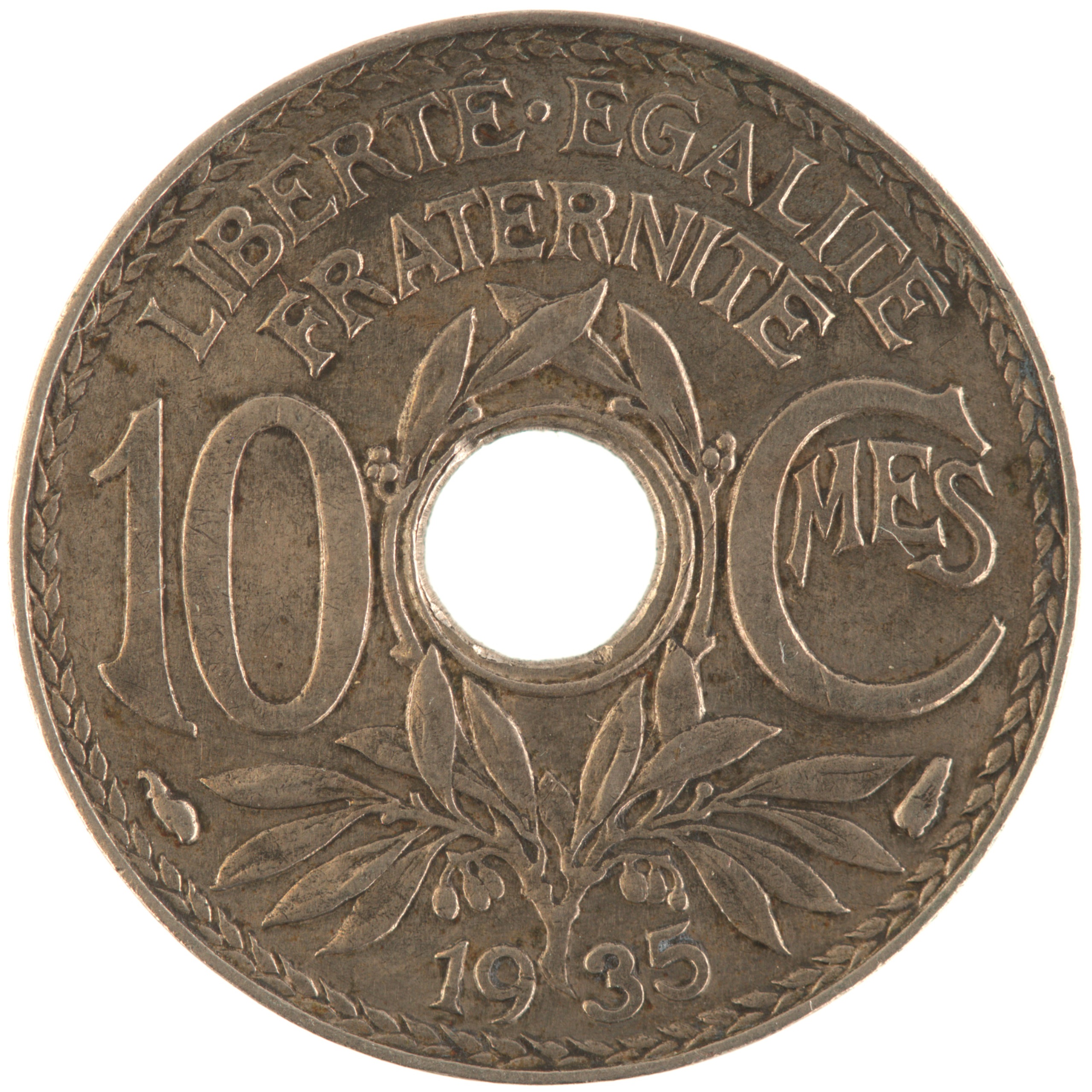 France - Pièce 10 Centimes 1935 cupro-nickel - Lindauer