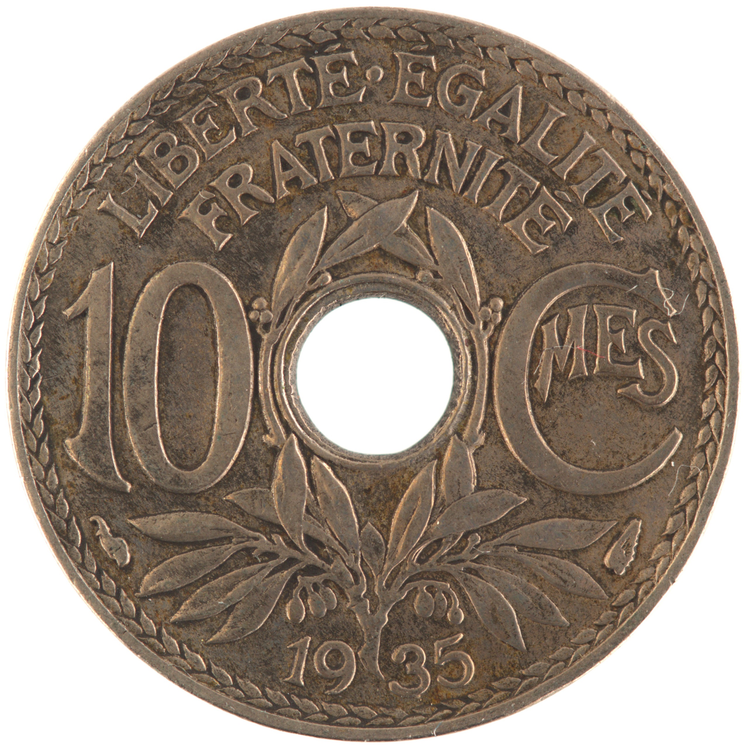 France - Pièce 10 Centimes 1935 cupro-nickel - Lindauer