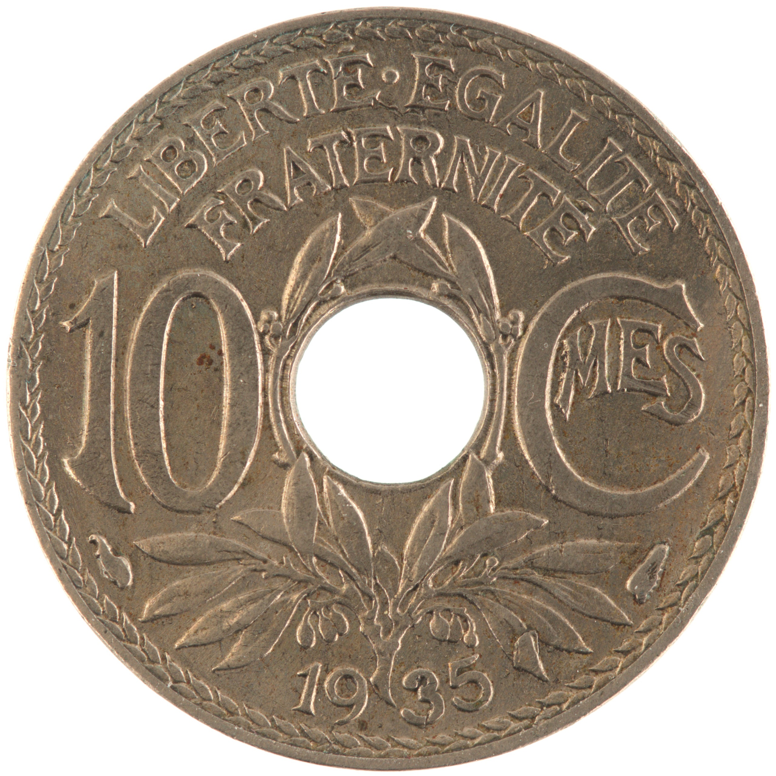 France - Pièce 10 Centimes 1935 cupro-nickel - Lindauer