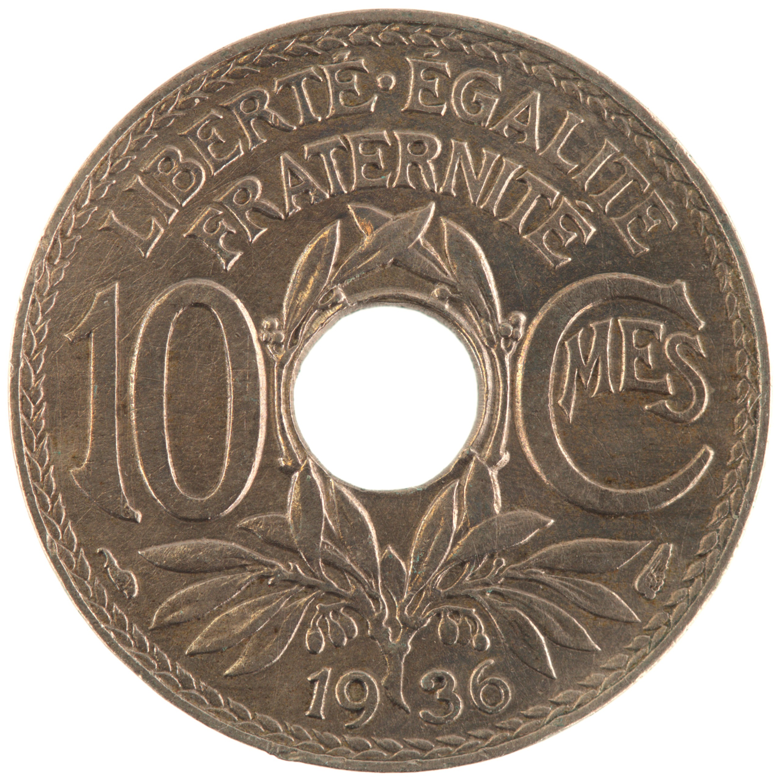 France - Pièce 10 Centimes 1936 cupro-nickel - Lindauer