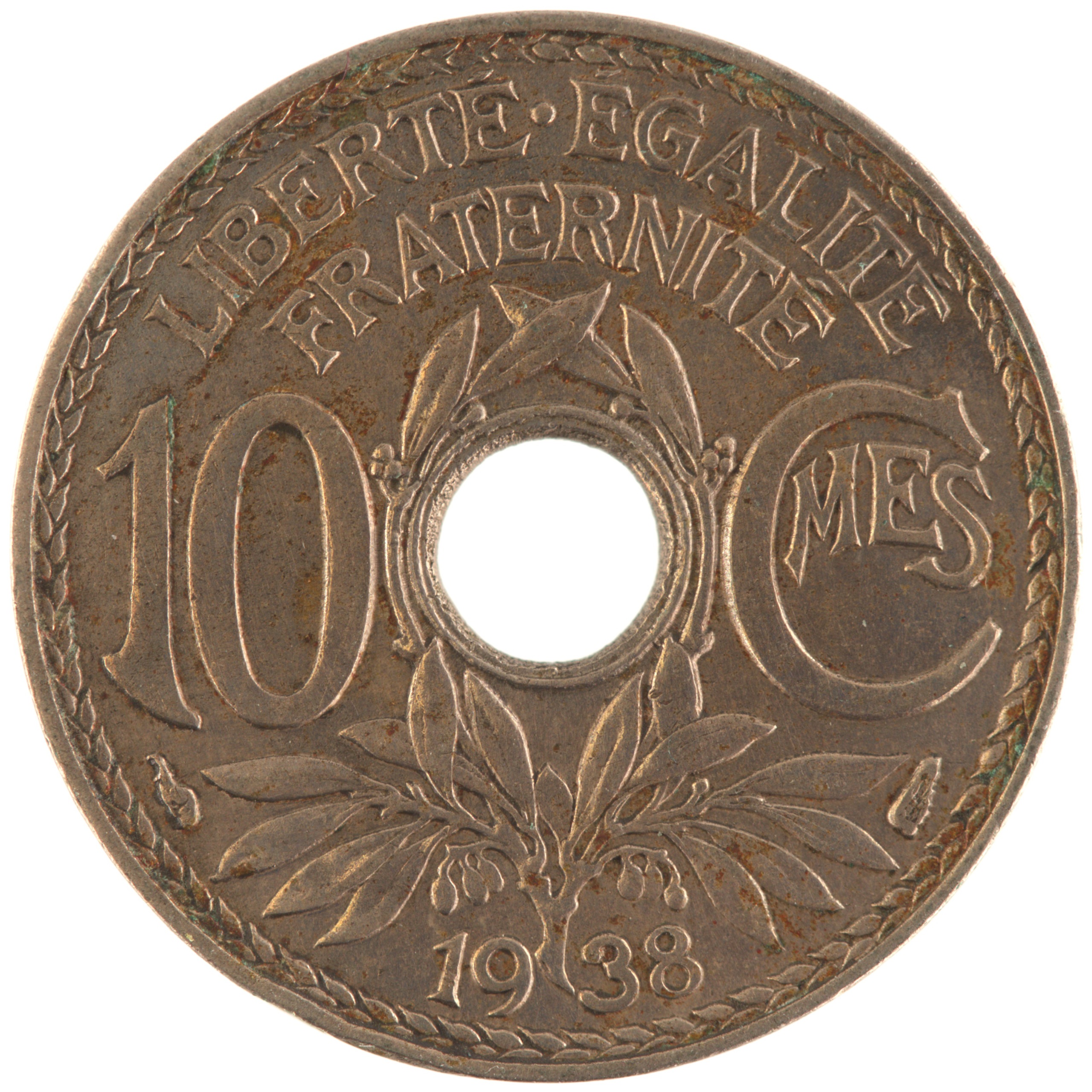 France - Pièce 10 Centimes 1938 cupro-nickel - Lindauer