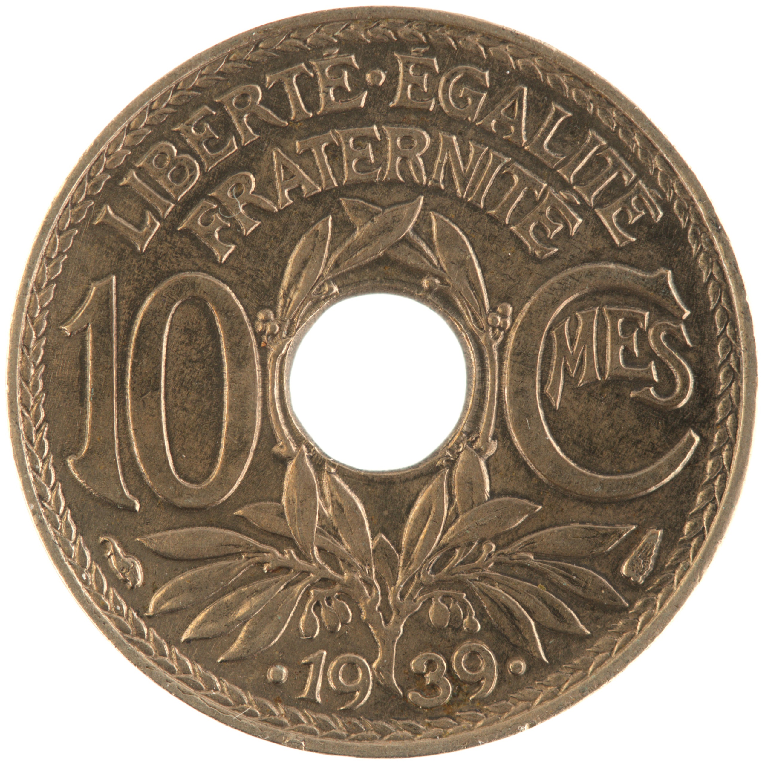 France - Pièce 10 Centimes 1939 maillechort - Lindauer