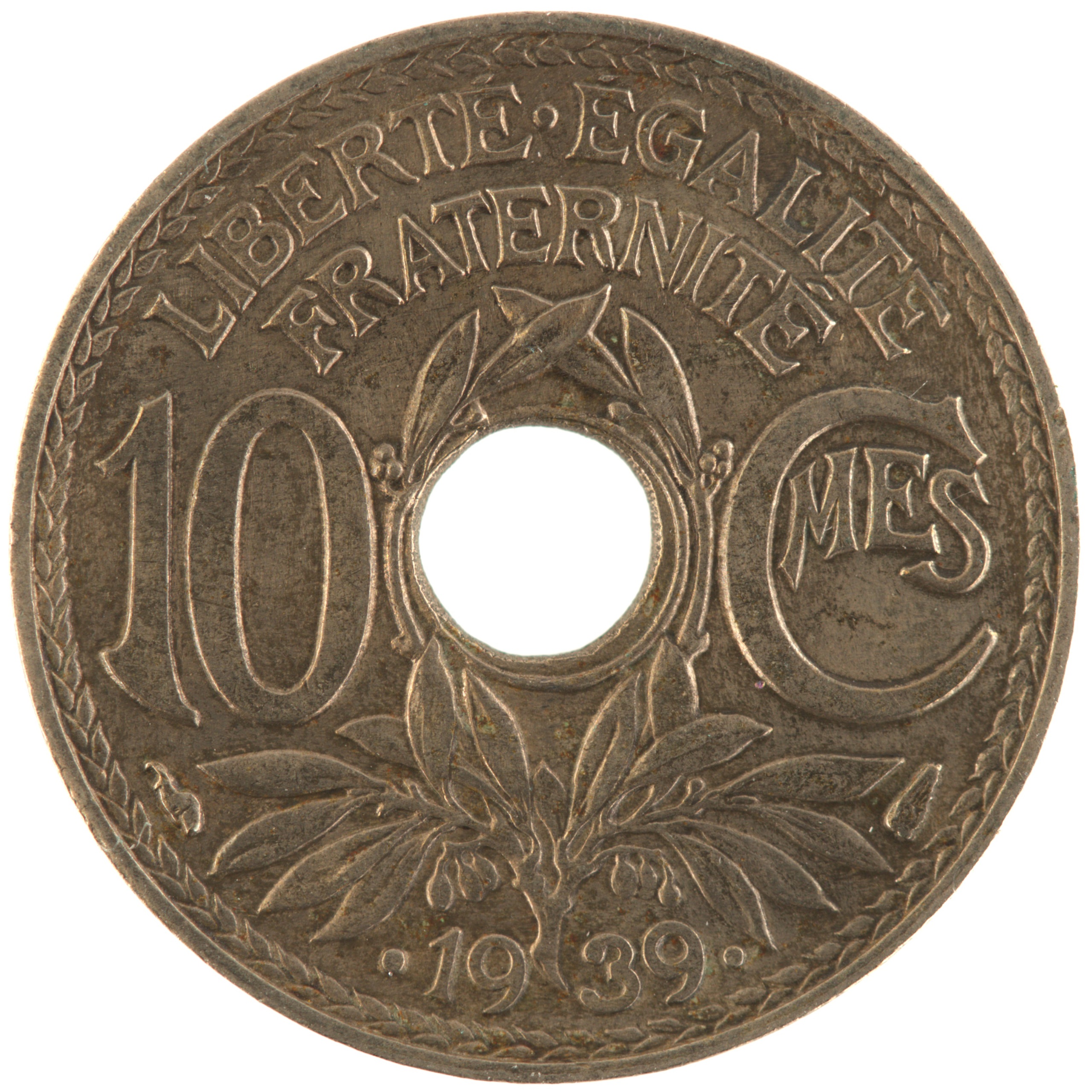 France - Pièce 10 Centimes 1939 maillechort - Lindauer