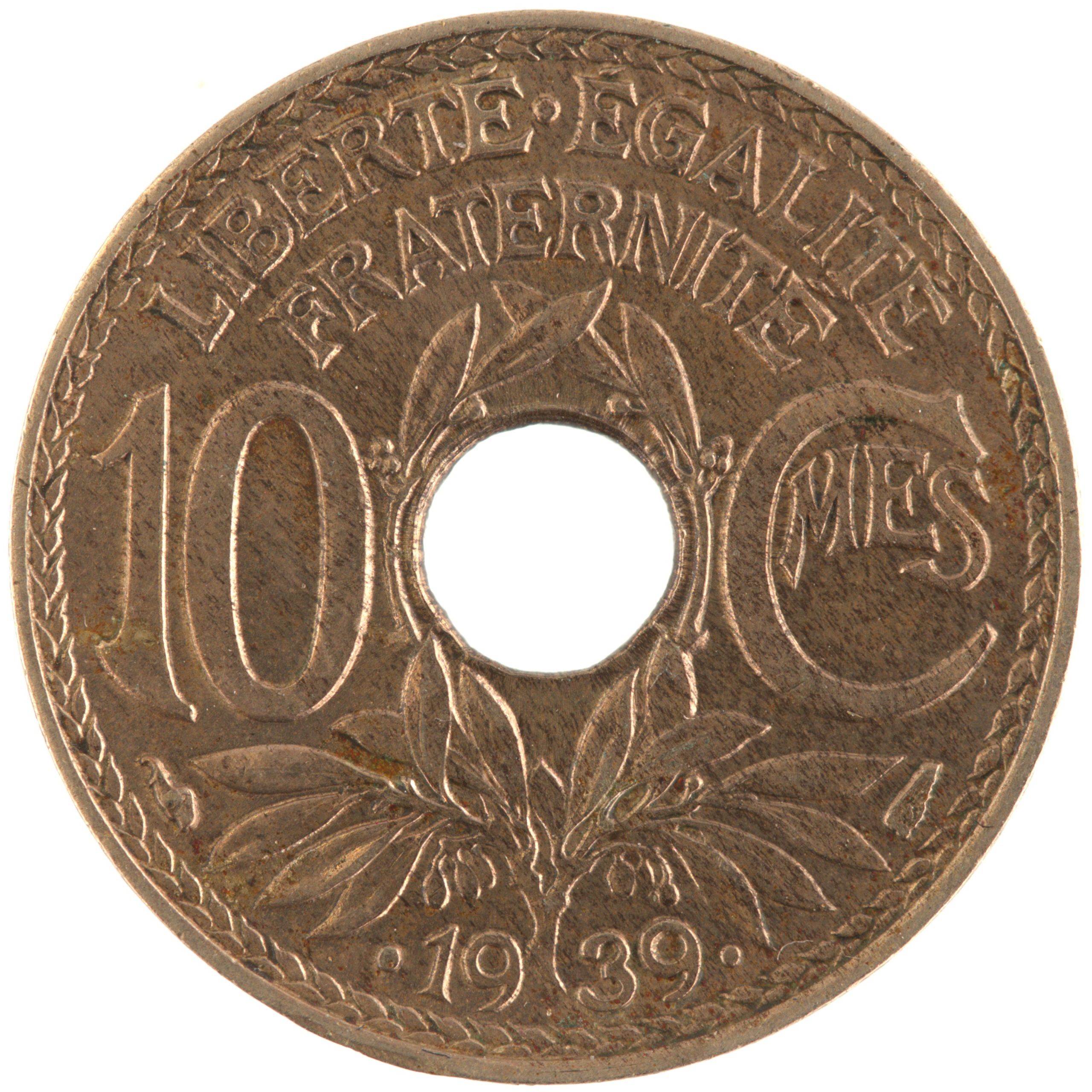 France - Pièce 10 Centimes 1939 maillechort - Lindauer
