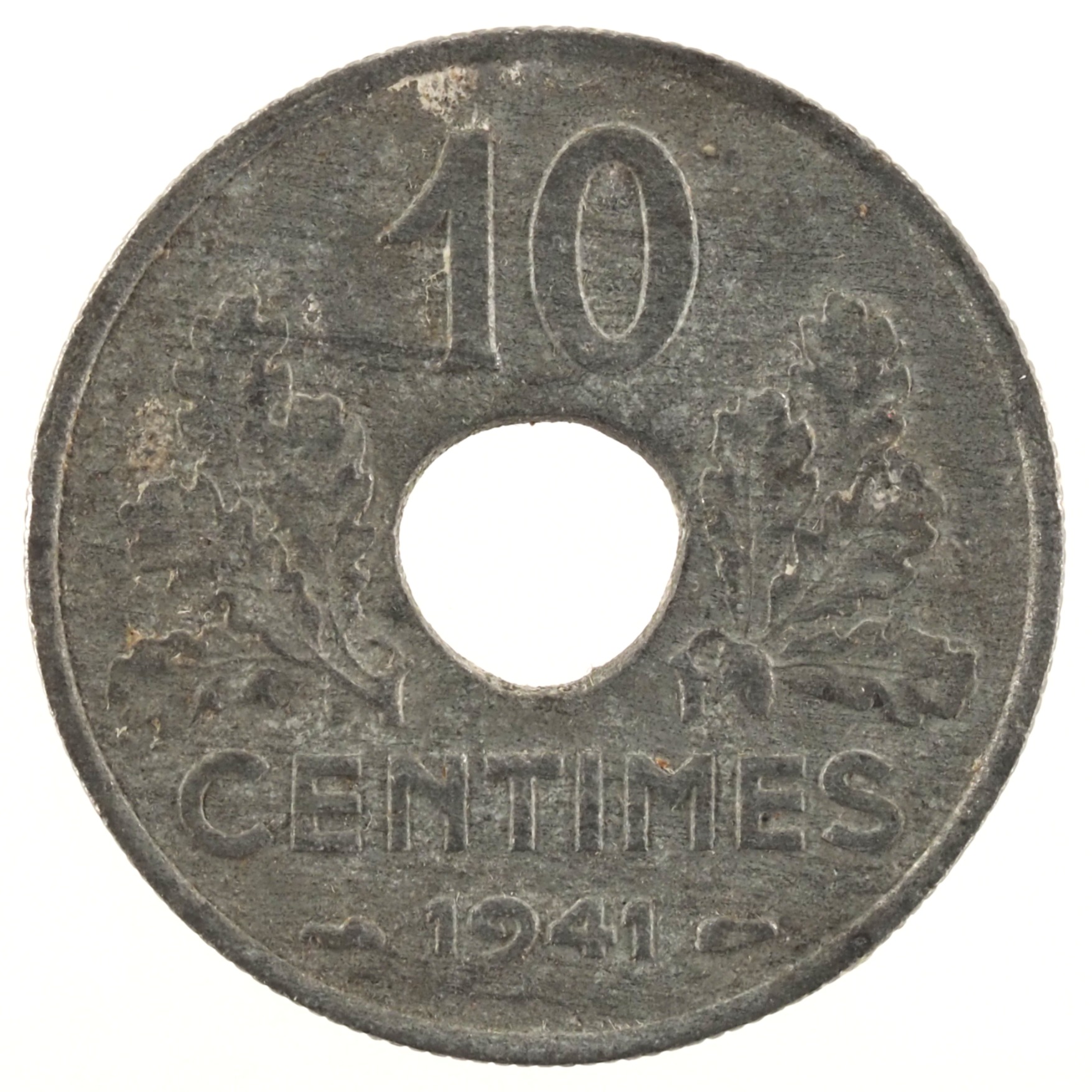 France - Pièce 10 Centimes 1941 zinc - Etat Français, grand module