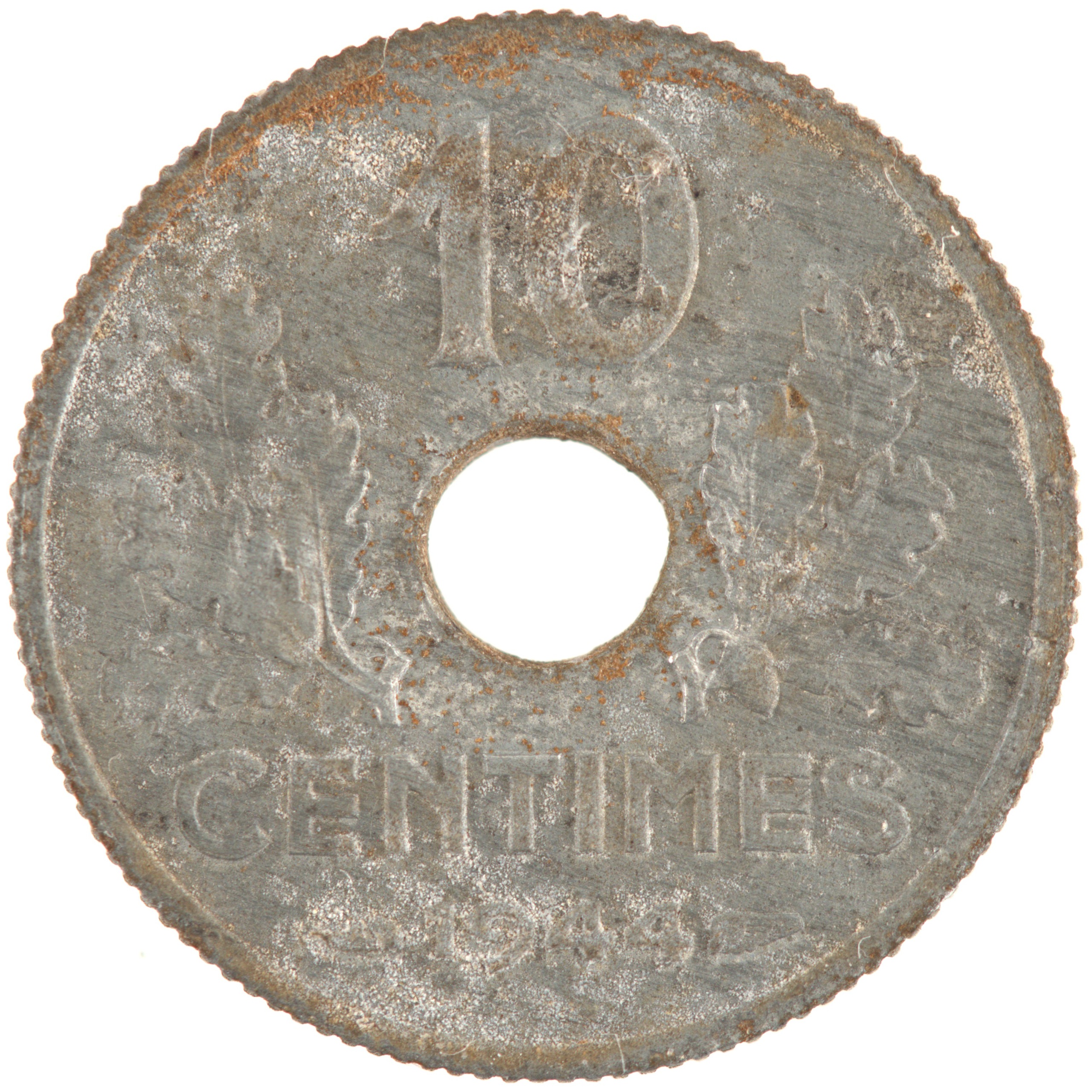 France - Pièce 10 Centimes 1944 zinc - Etat Français, petit module