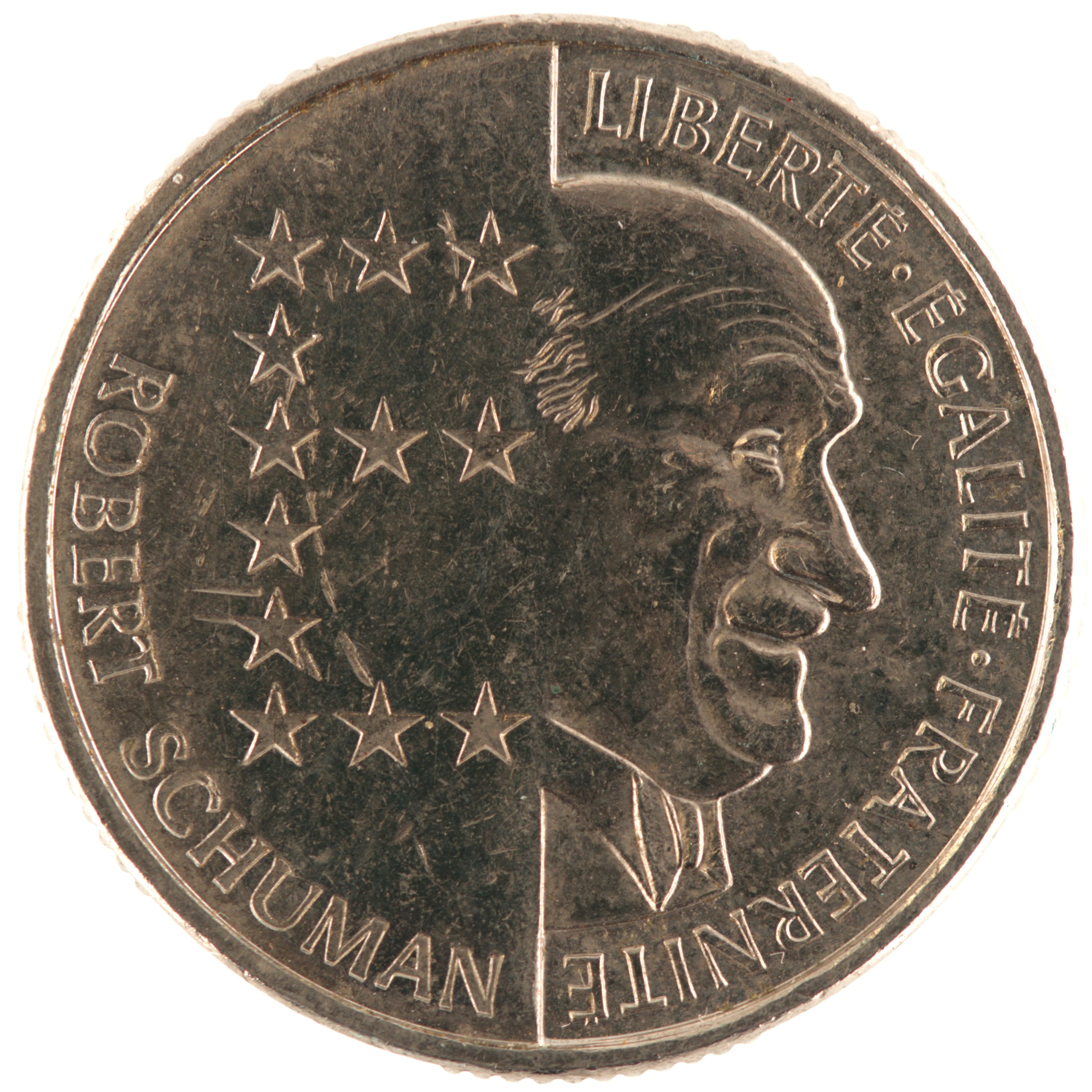France - Pièce 10 Francs 1986 nickel - Robert Schuman – Image 2
