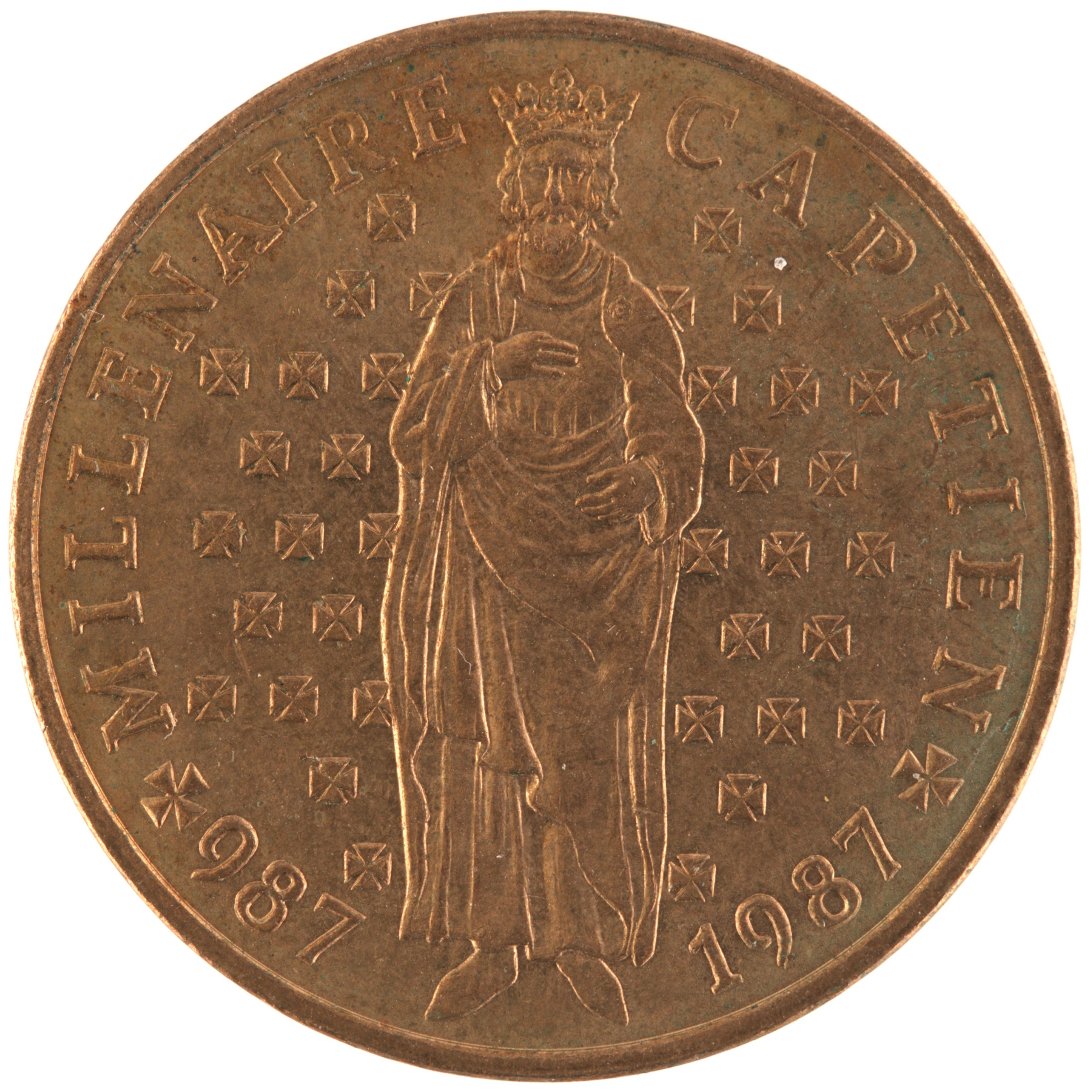 France - Pièce 10 Francs 1987 cuivre-nickel-aluminium - Millénaire capétien – Image 2