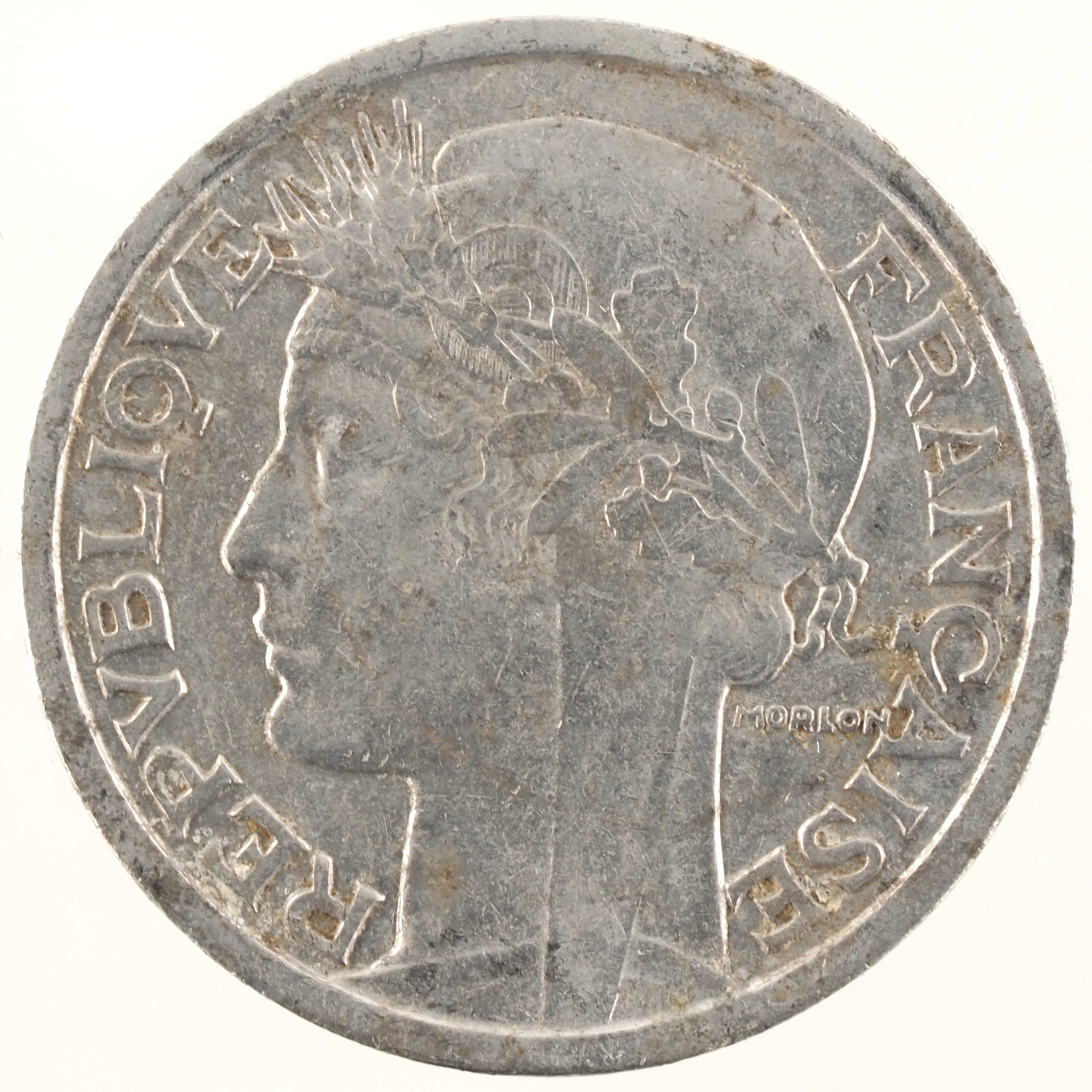 France - Pièce 2 Francs 1947 aluminium - Morlon – Image 2