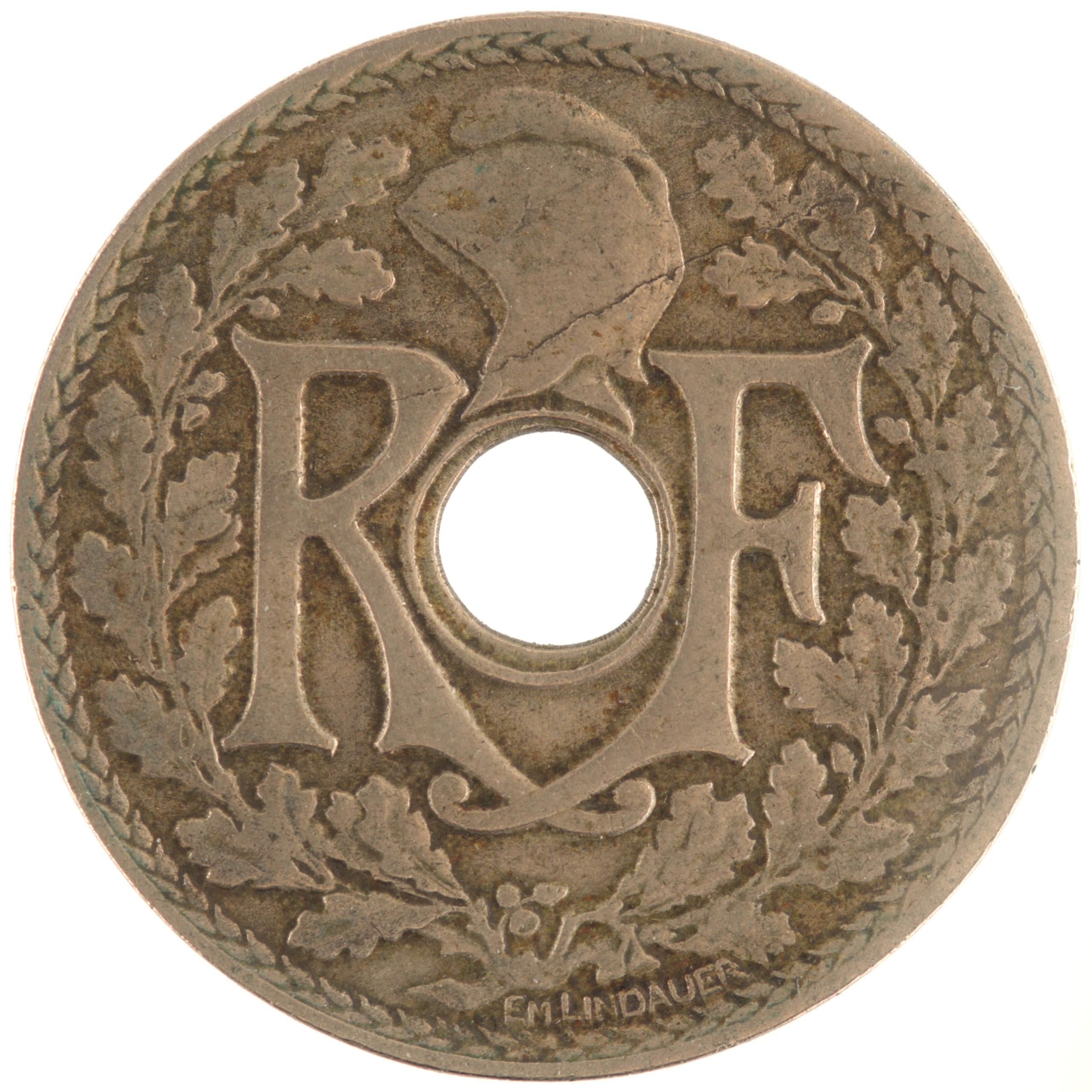 France - Pièce 25 Centimes 1920 cupro-nickel - Lindauer – Image 2