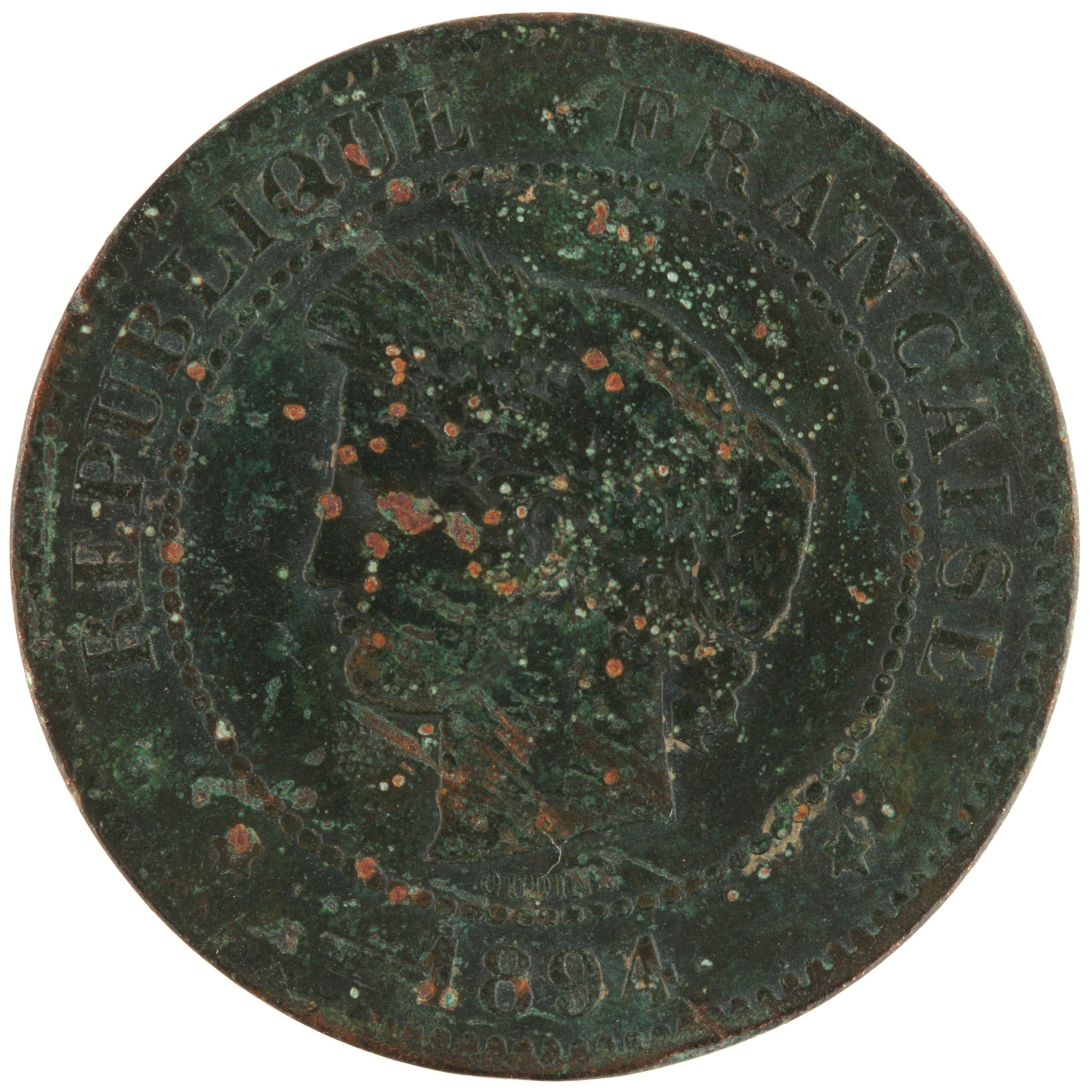 France - Pièce 5 Centimes 1894 A bronze - Cérès