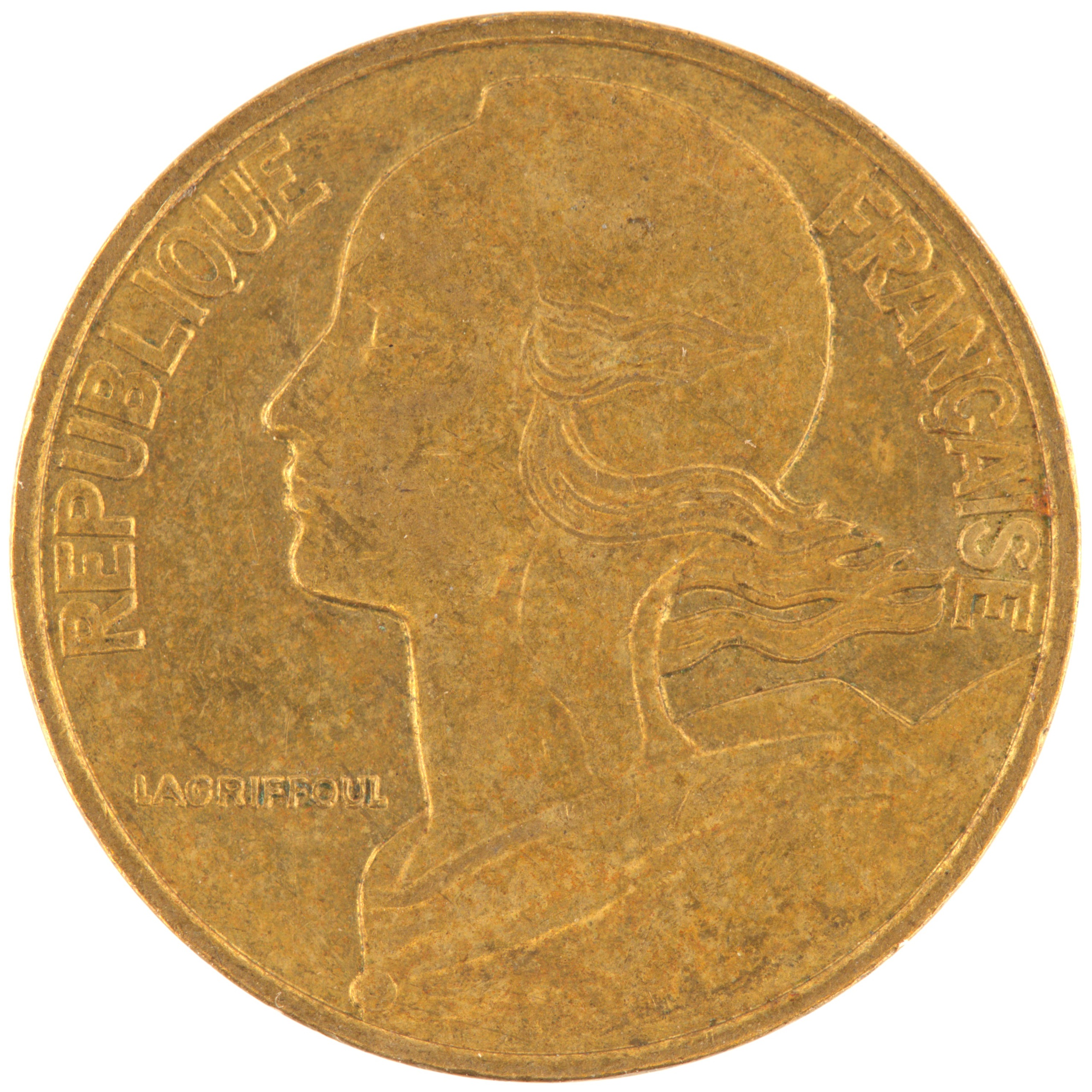 France - Pièce 5 Centimes 1993 bronze-aluminium - Marianne (col à trois plis) – Image 2