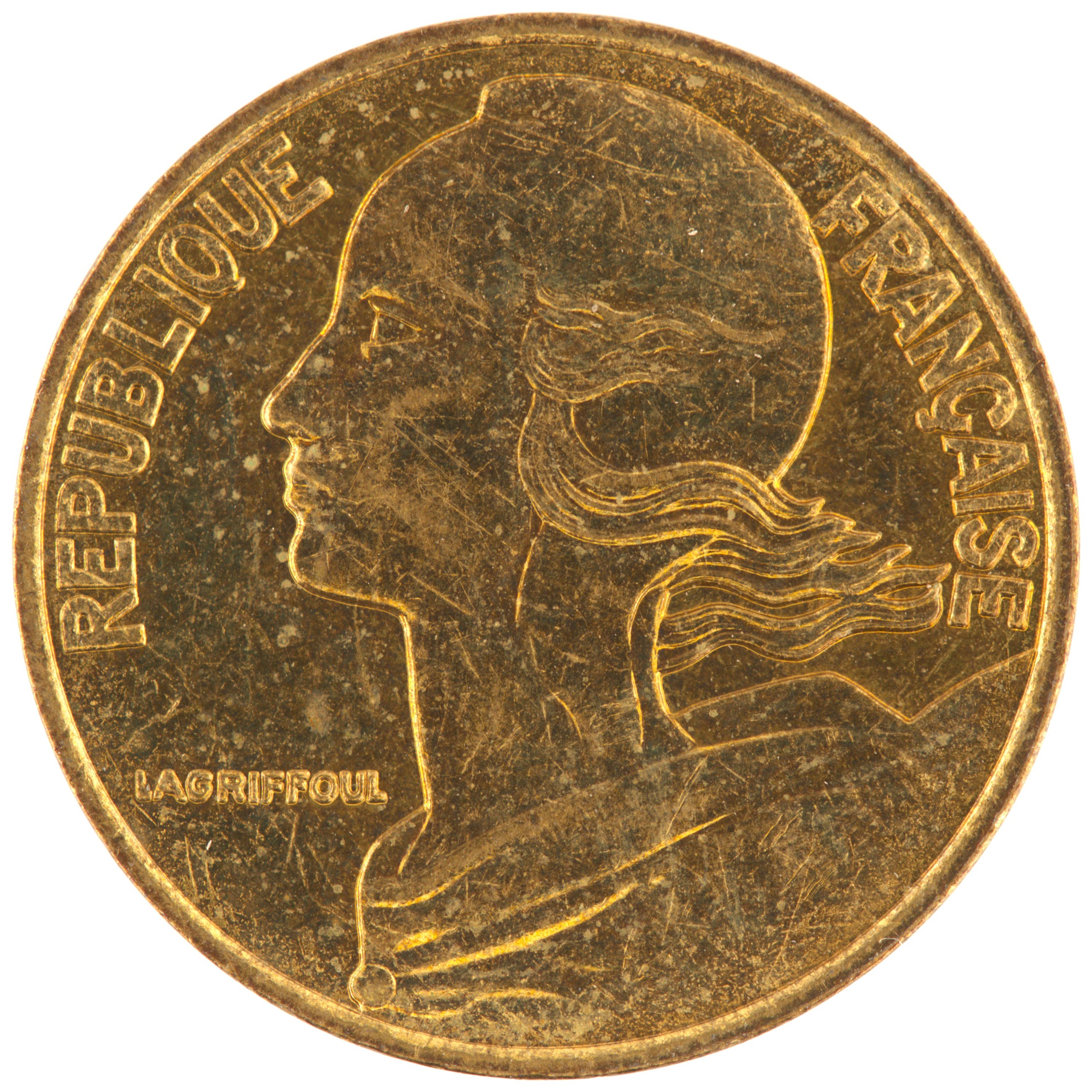 France - Pièce 5 Centimes 1993 bronze-aluminium - Marianne (col à trois plis) – Image 2