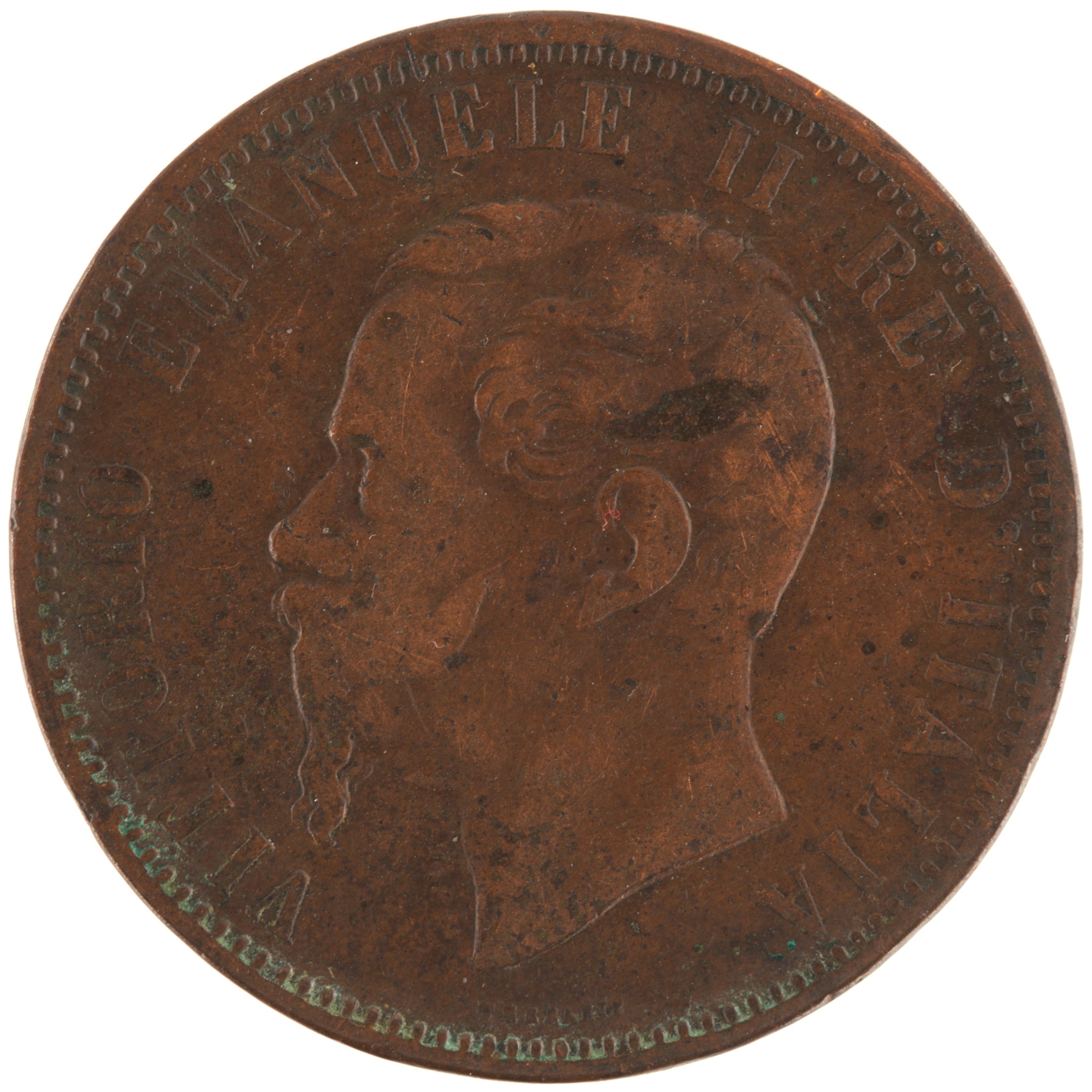 Italie - Pièce 10 Centesimi 1866 M cuivre - Victor-Emmanuel II – Image 2