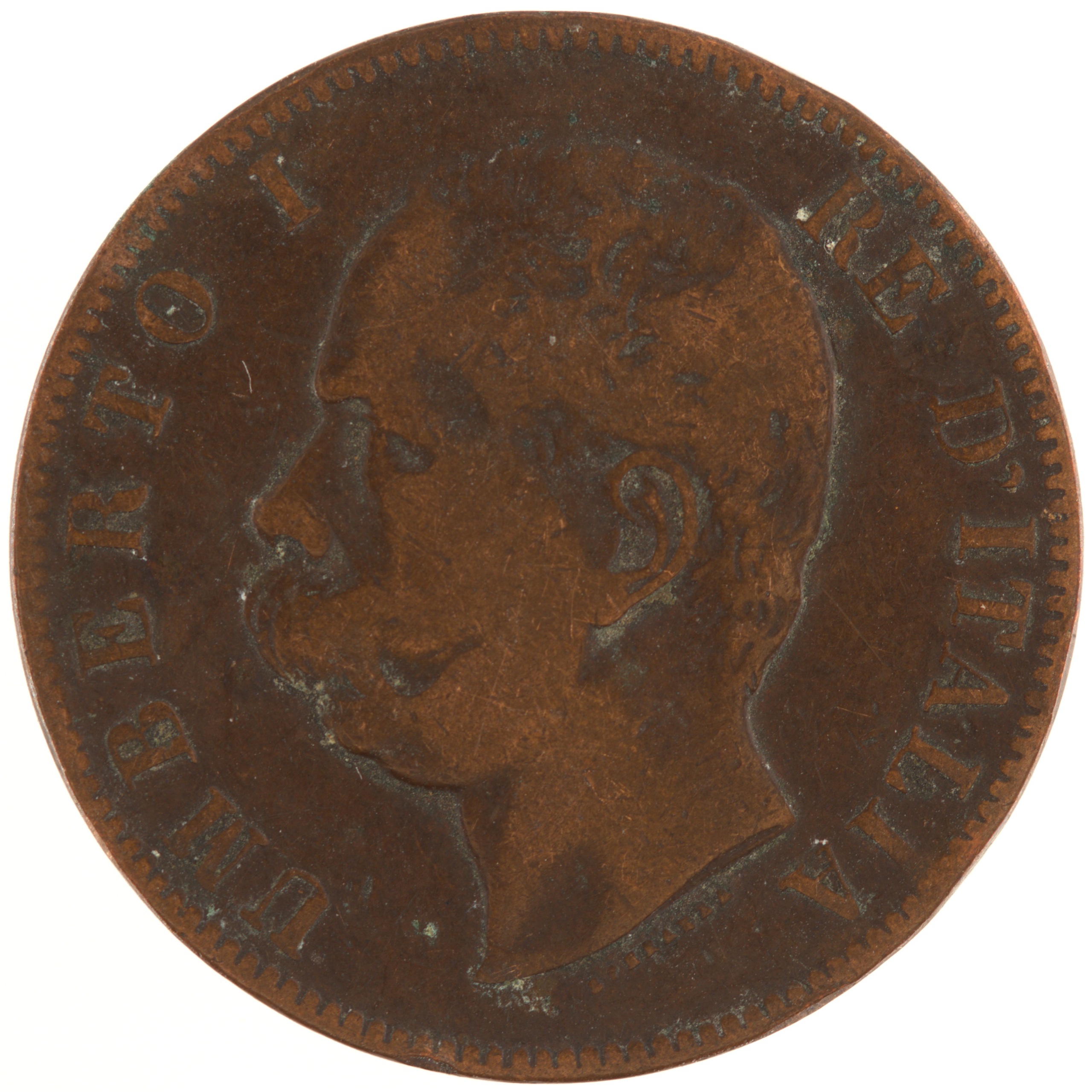 Italie - Pièce 10 Centesimi 1893 BI cuivre - Humbert Ier – Image 2