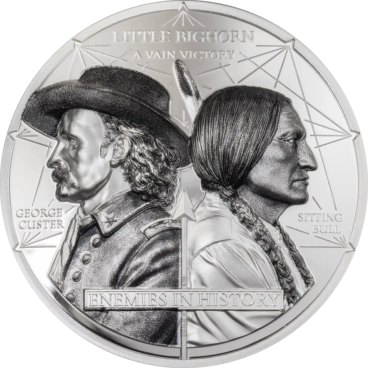 Mongolie - Pièce 1000 Tögrög 2026 2 onces argent BE - Custer contre Sitting Bull