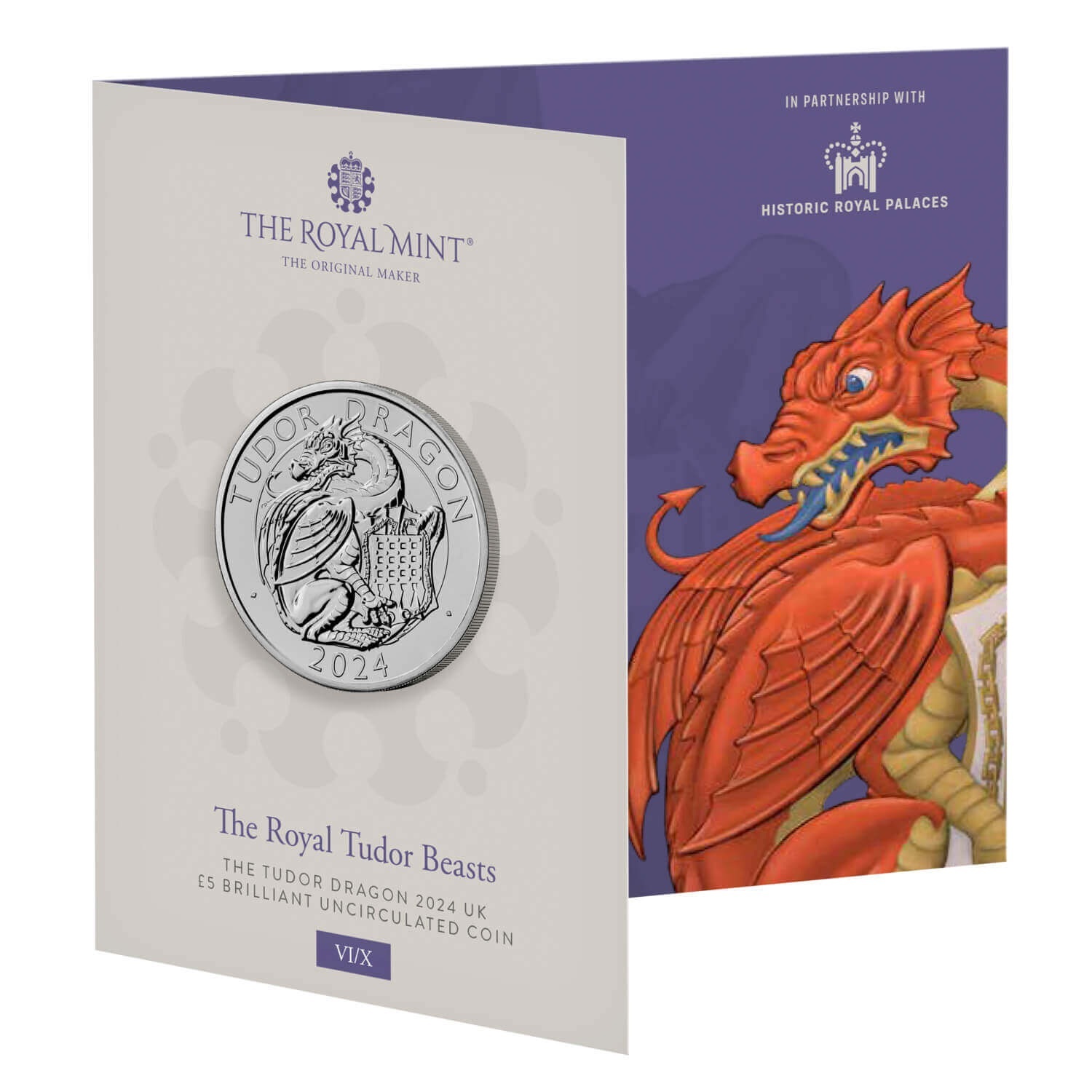 Royaume-Uni - Pièce 5 Pounds 2024 cupro-nickel BU - Dragon des Tudor – Image 3
