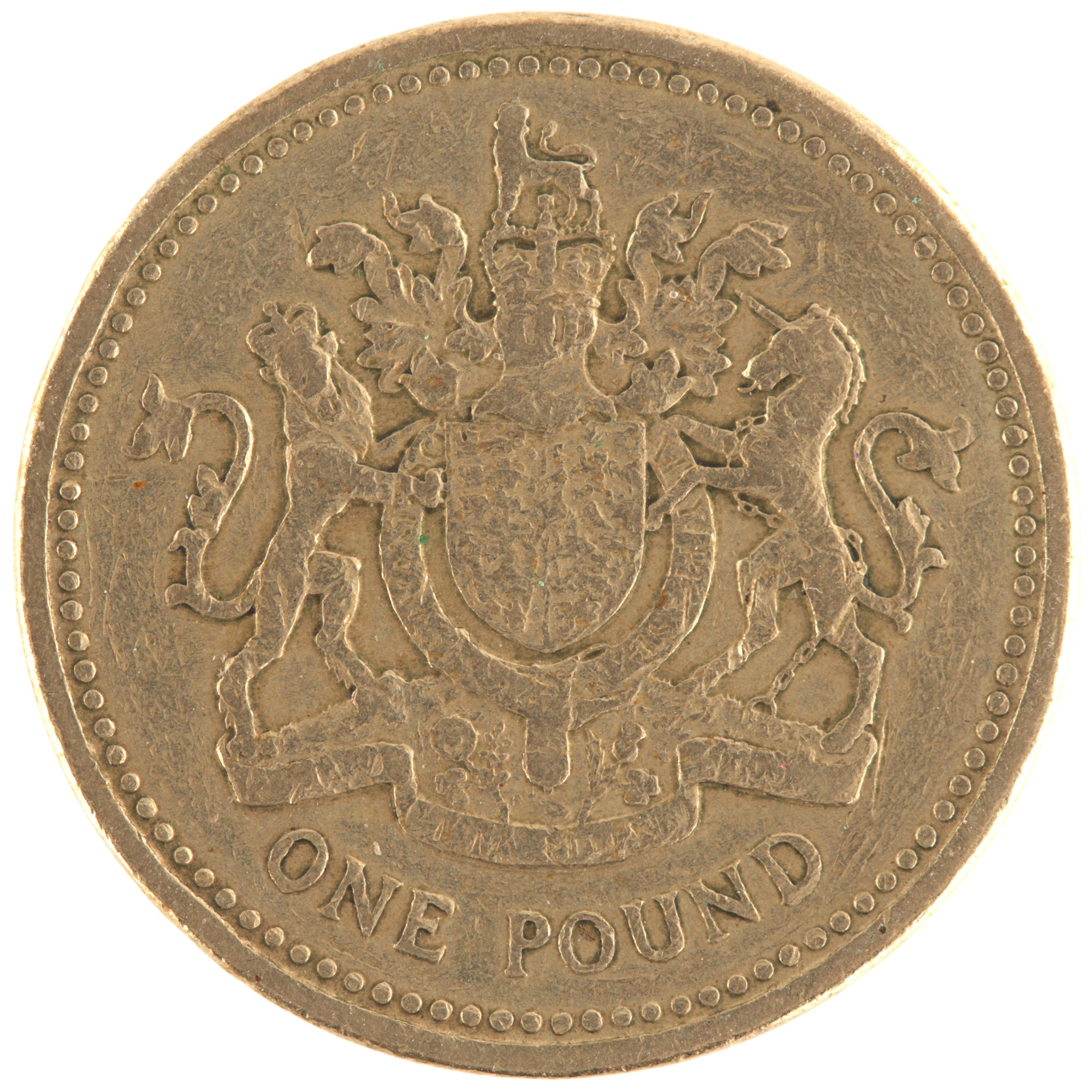 Royaume-Uni - Pièce 1 Pound 1983 nickel-laiton - Elisabeth II / Armoiries du Royaume-Uni de Grande-Bretagne et d'Irlande du Nord – Image 2