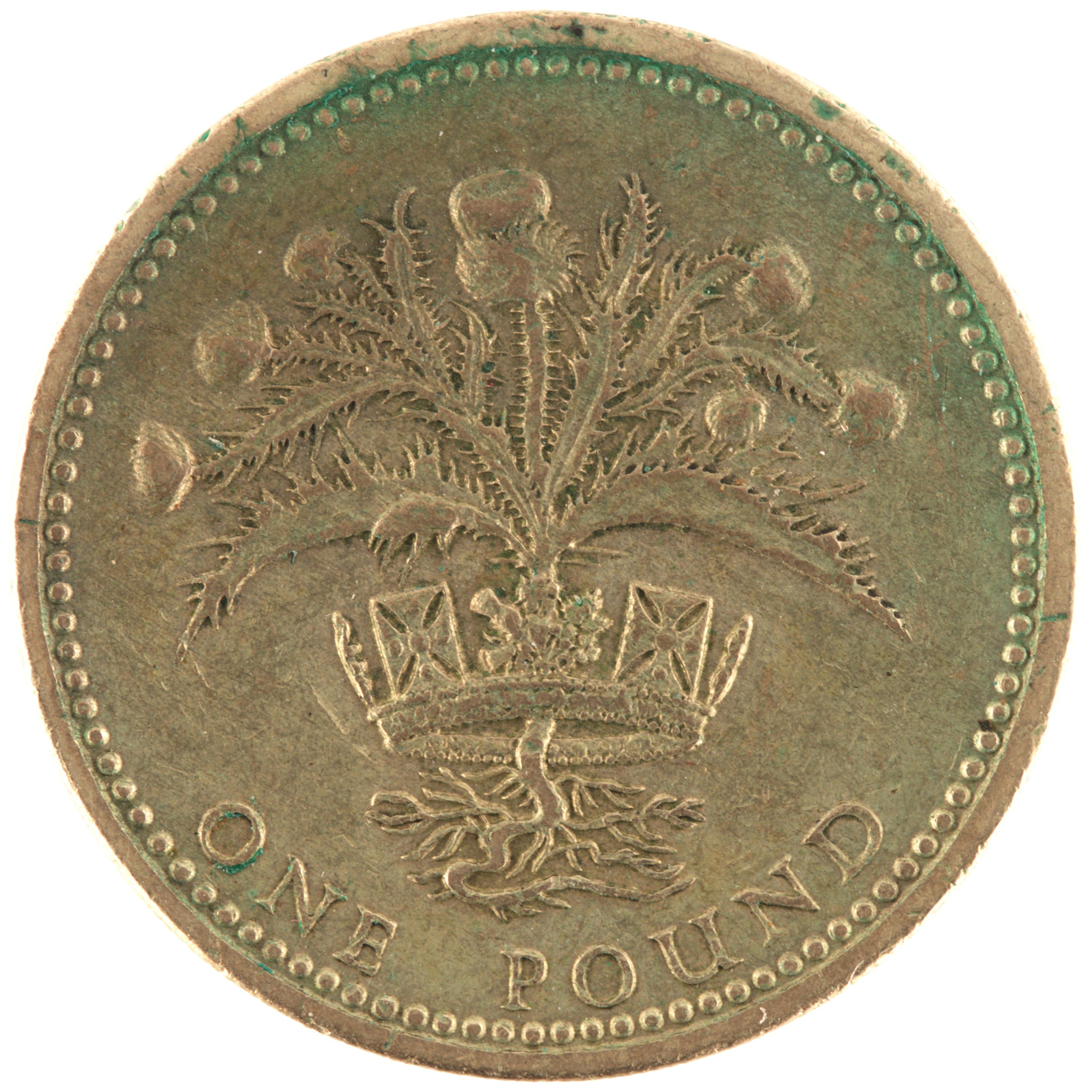 Royaume-Uni - Pièce 1 Pound 1984 nickel-laiton - Elisabeth II / Chardon dans un diadème – Image 2