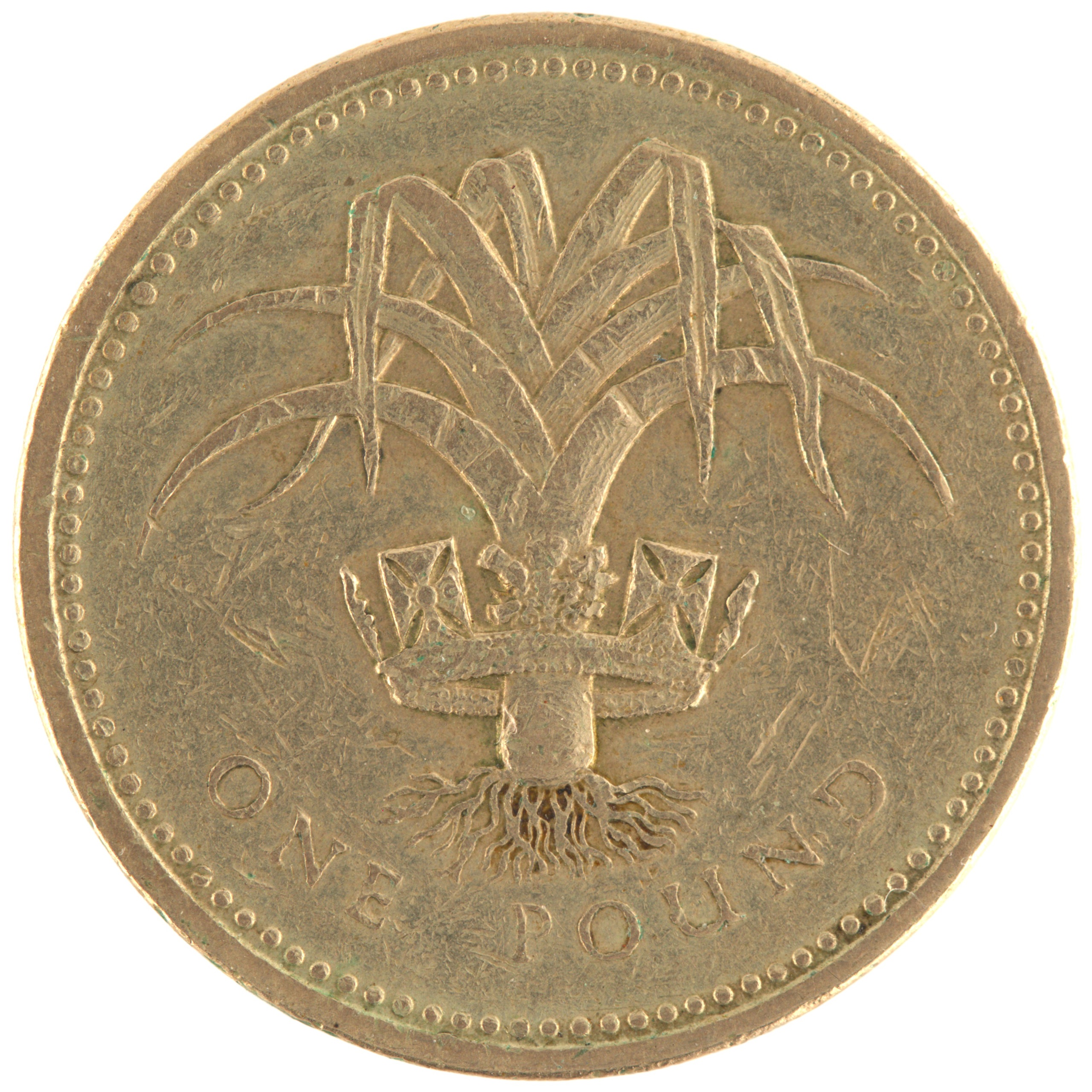Royaume-Uni - Pièce 1 Pound 1985 nickel-laiton - Elisabeth II / Poireau dans un diadème – Image 2