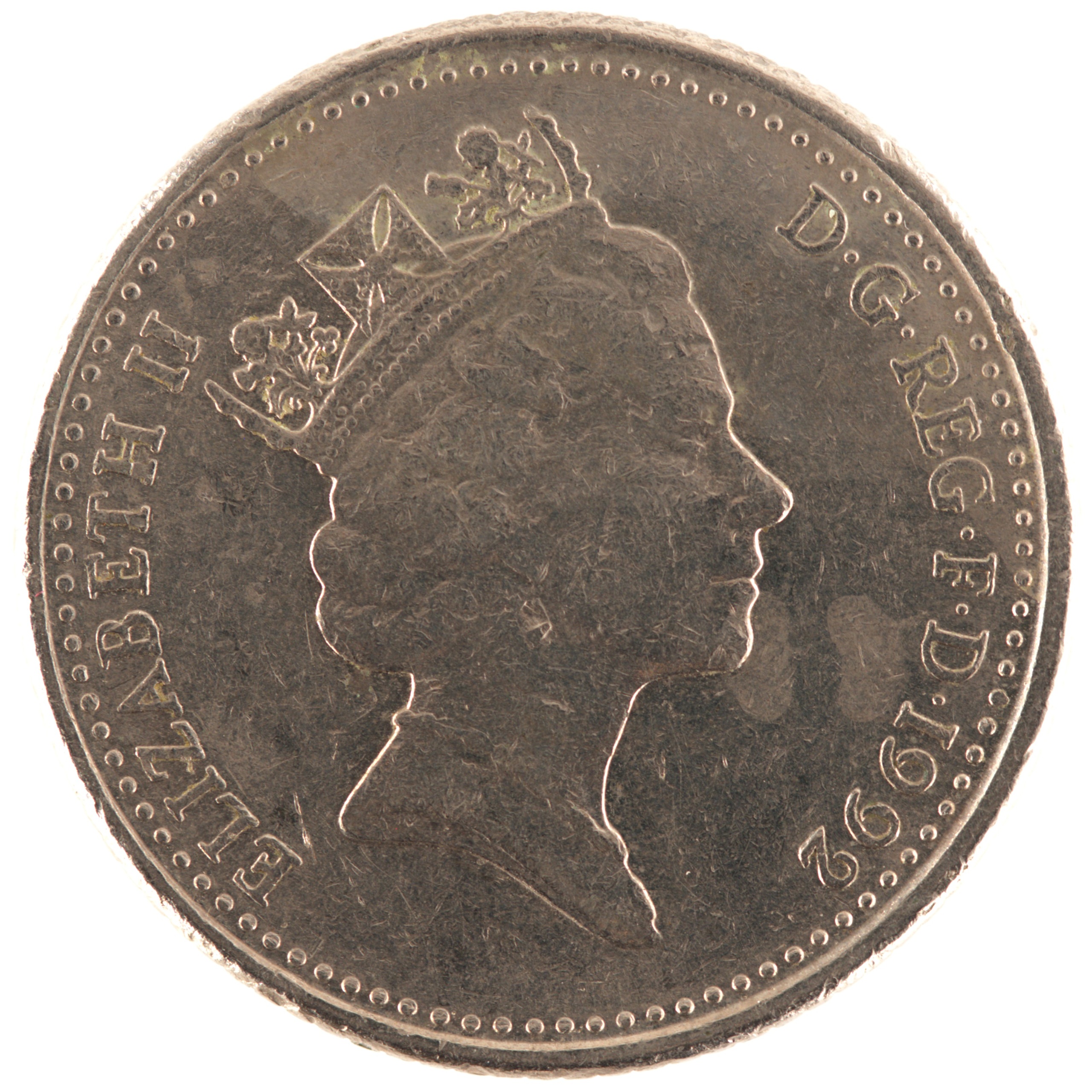Royaume-Uni - Pièce 10 Pence 1992 cupro-nickel - Elisabeth II / Lion léopardé couronné, petit module